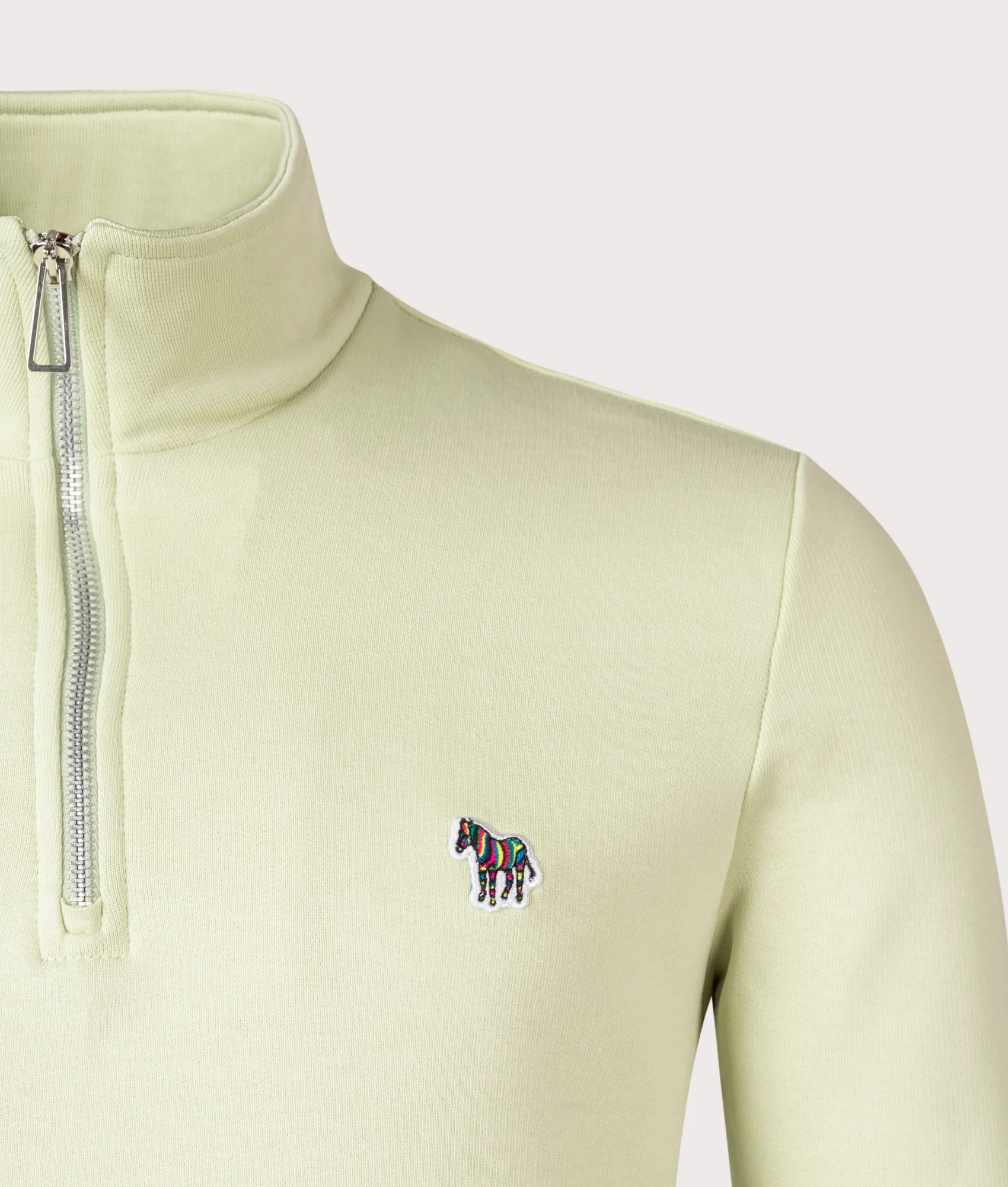 Regular Fit Quarter Zip Zebra Logo Sweatshirt - Image 2