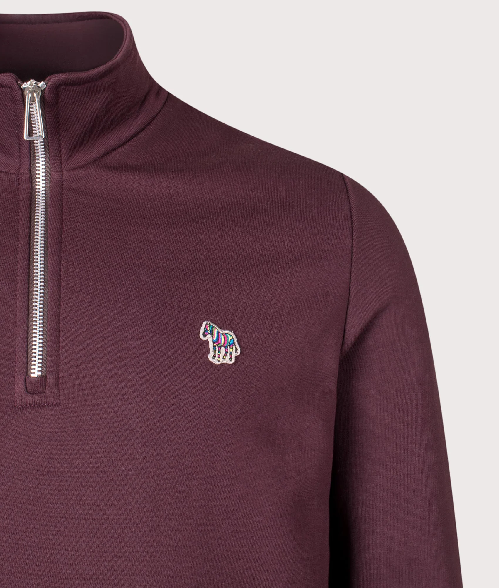 Regular Fit Organic Cotton Quarter Zip Zebra Sweatshirt - Image 2