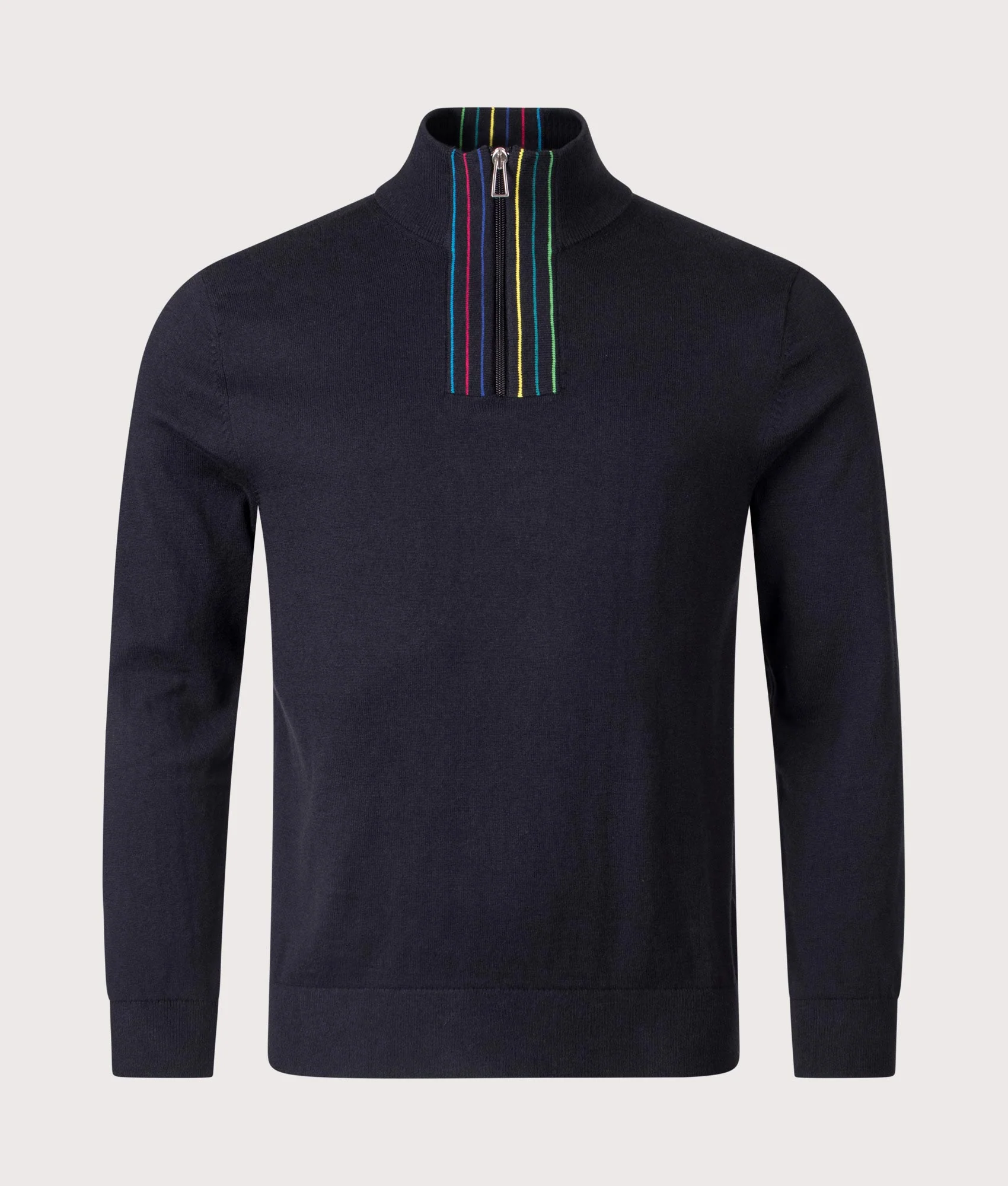 Regular Fit Quarter Zip Stripe Sweatshirt