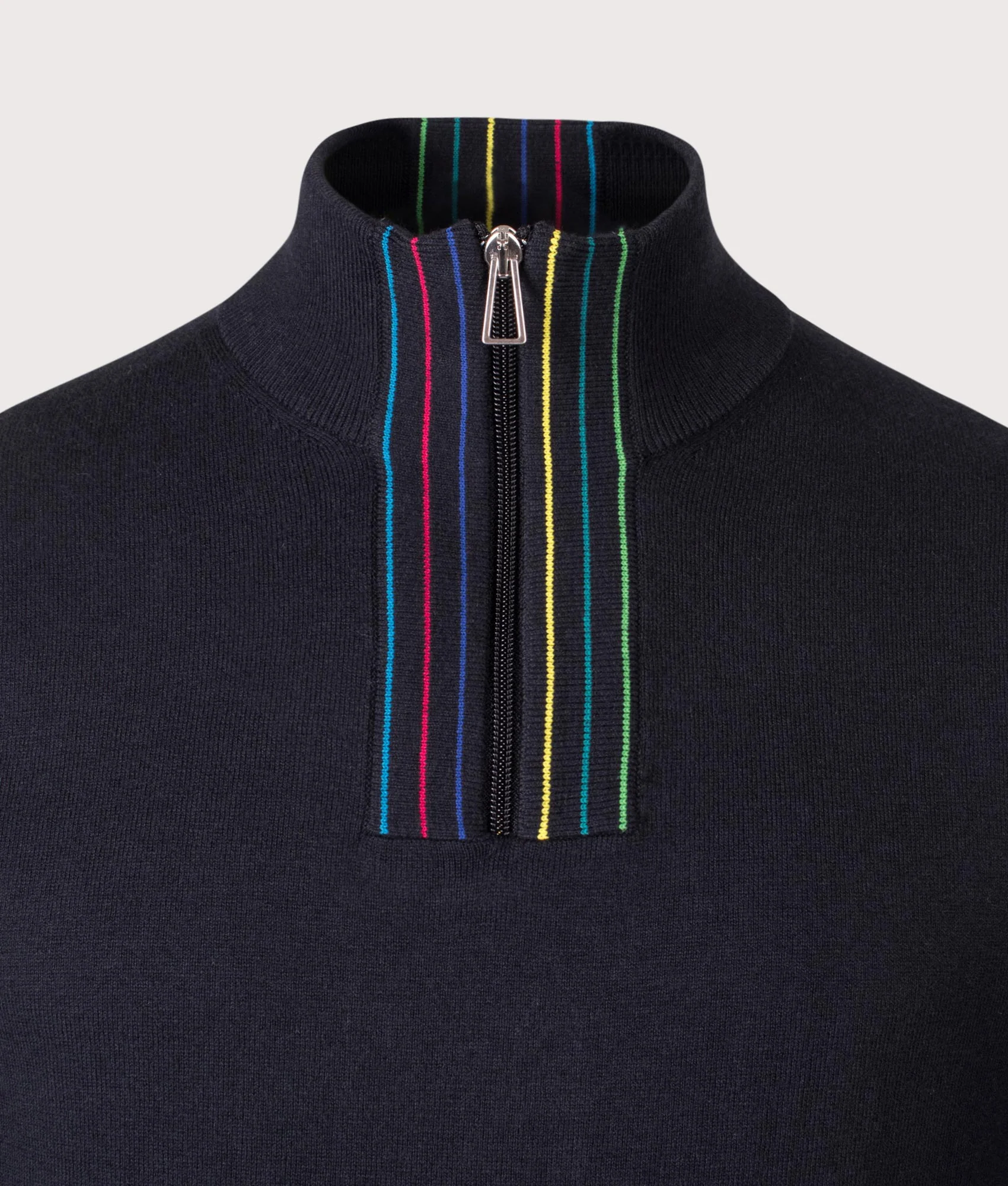 Regular Fit Quarter Zip Stripe Sweatshirt - Image 2