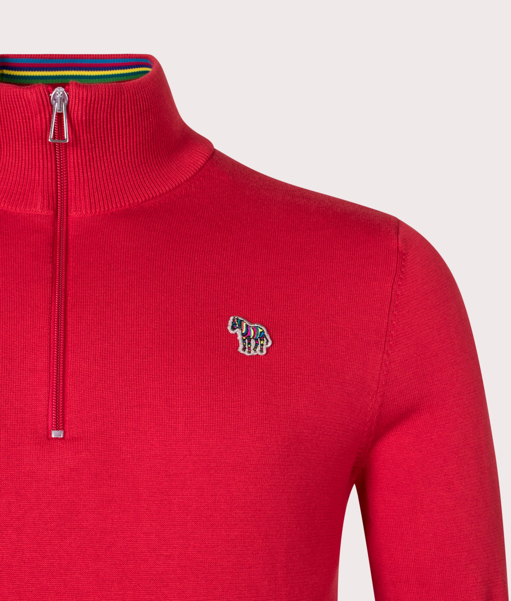 Regular Fit Quarter Zip Zebra Badge Knit - Image 2