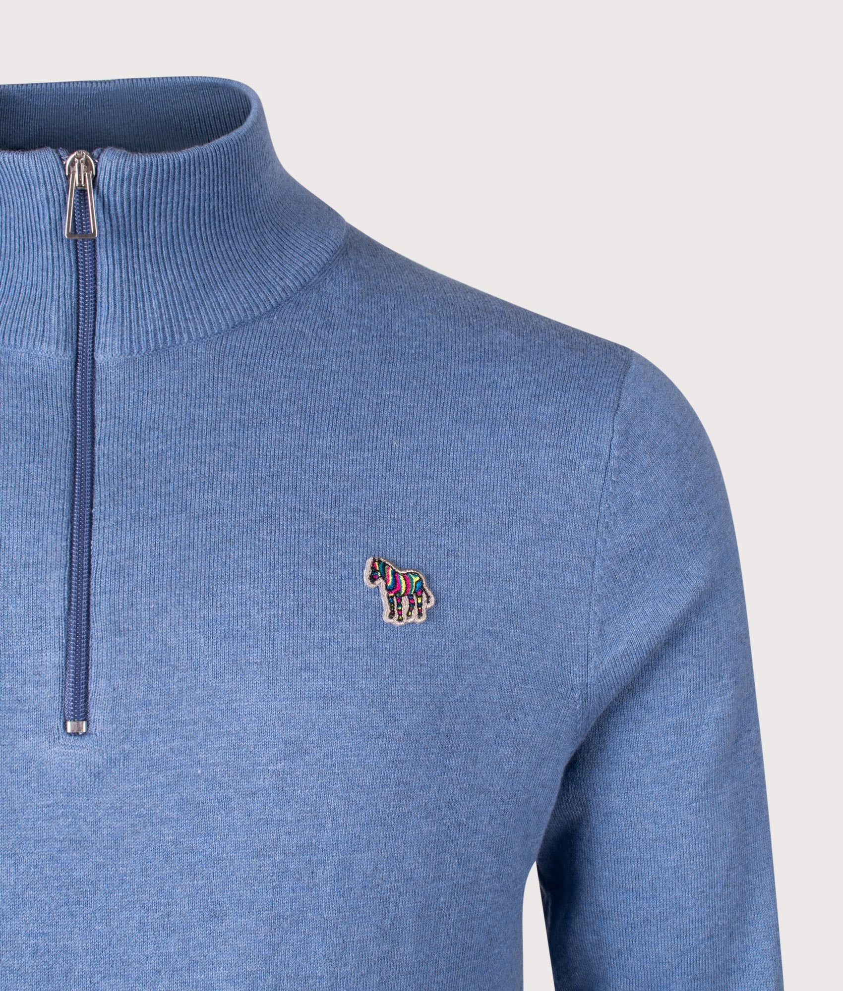 Regular Fit Quarter Zip Zebra Logo Jumper - Image 2