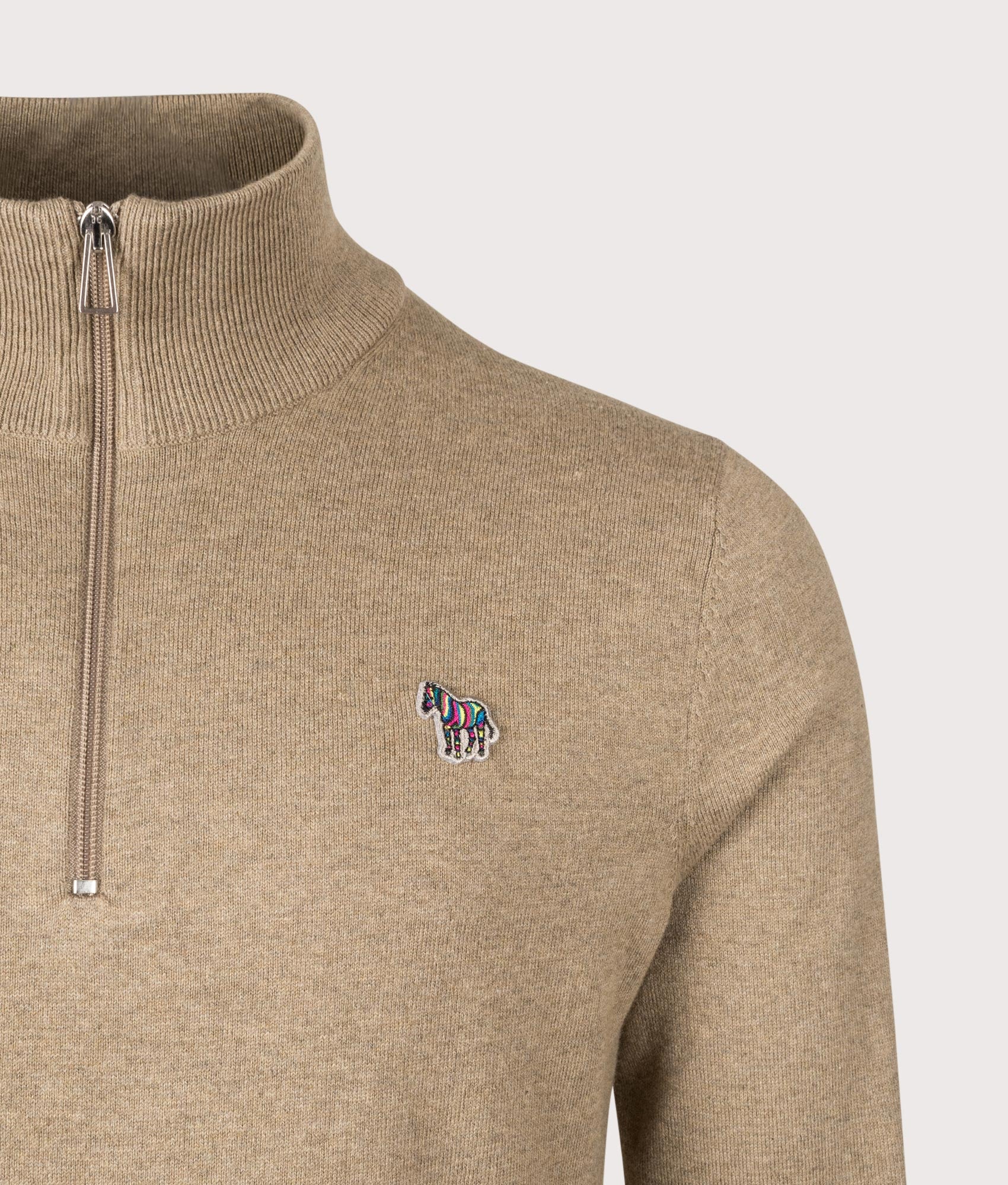 Regular Fit Quarter Zip Zebra Logo Jumper - Image 2