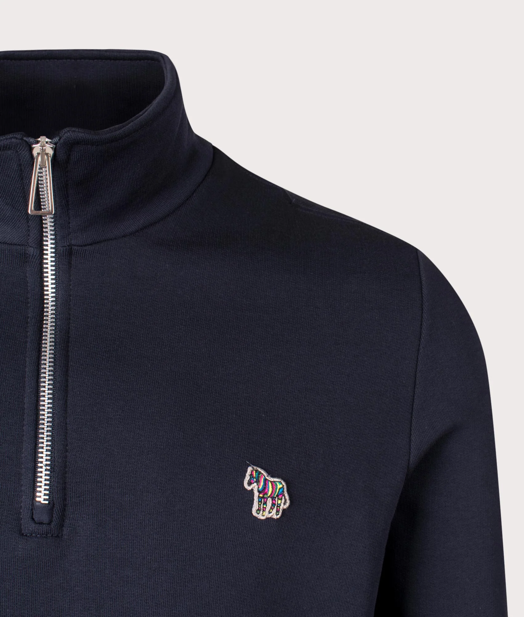 Regular Fit Quarter Zip Zebra Logo Sweatshirt - Image 2