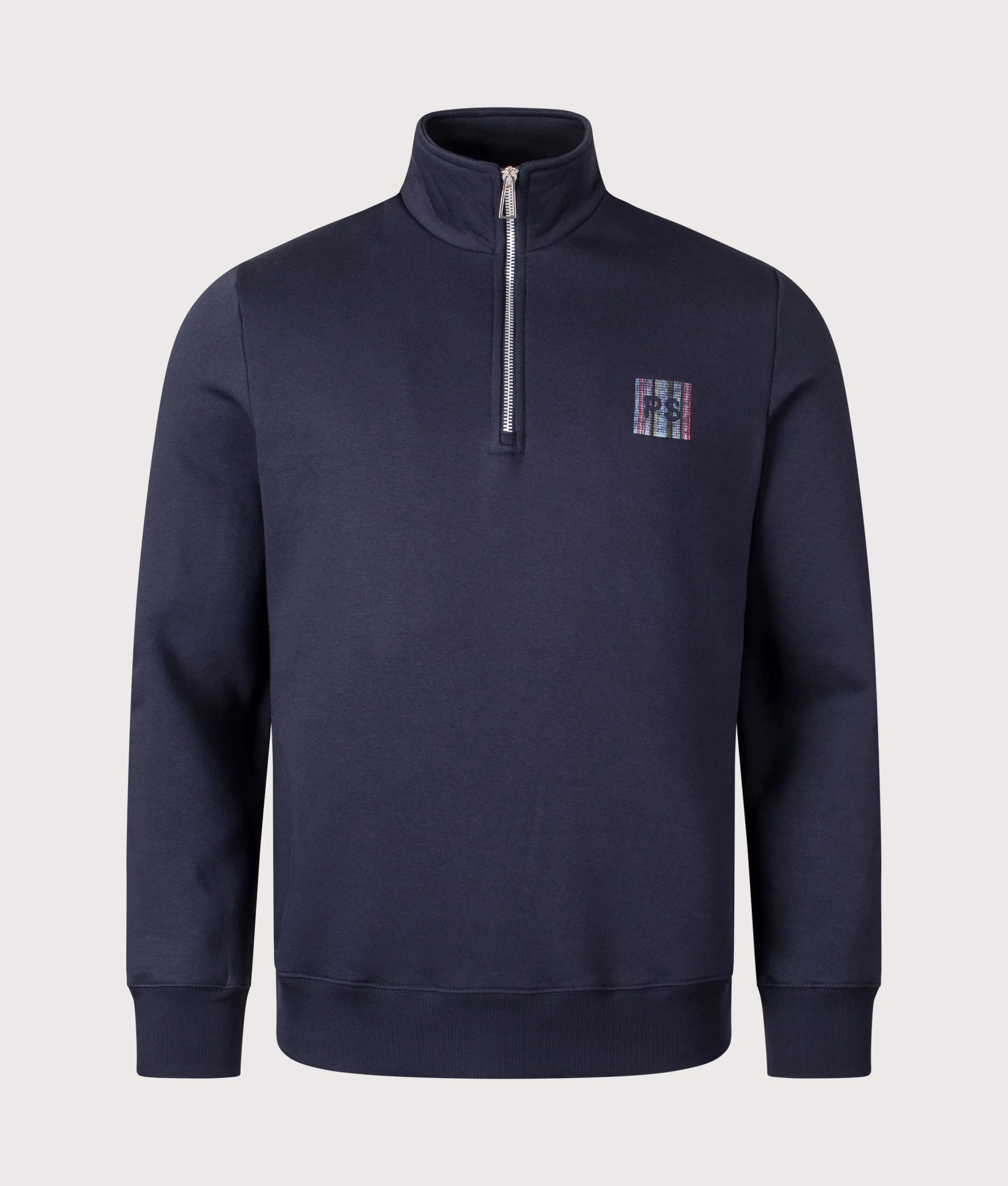 Regular Fit Stitch Stripe Quarter Zip Sweatshirt