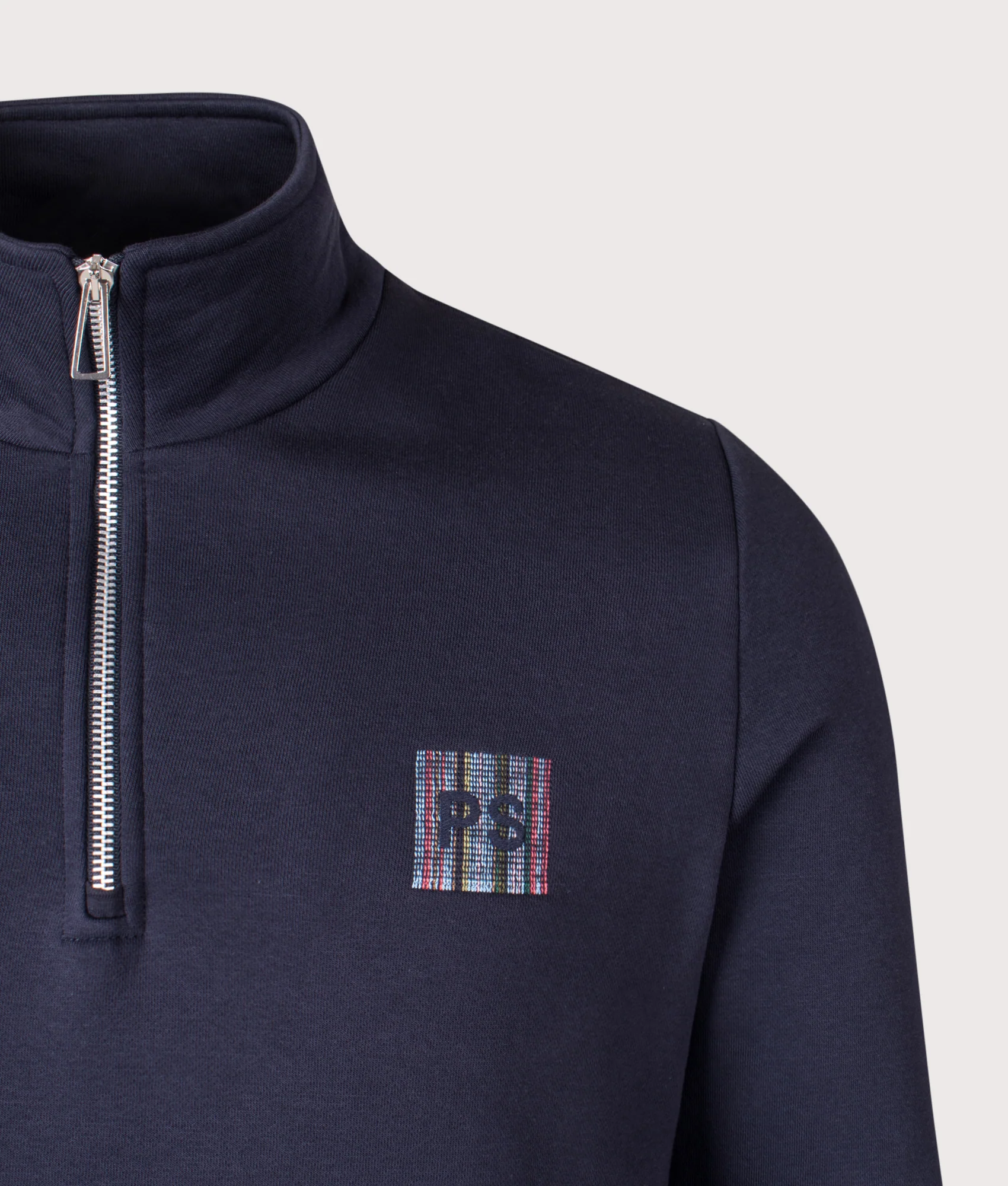 Regular Fit Stitch Stripe Quarter Zip Sweatshirt - Image 2