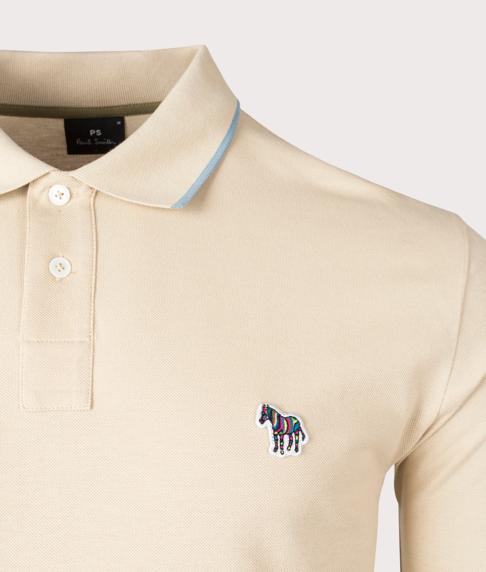 Regular Fit Long Sleeve Zebra Badge Polo Shirt - Image 2