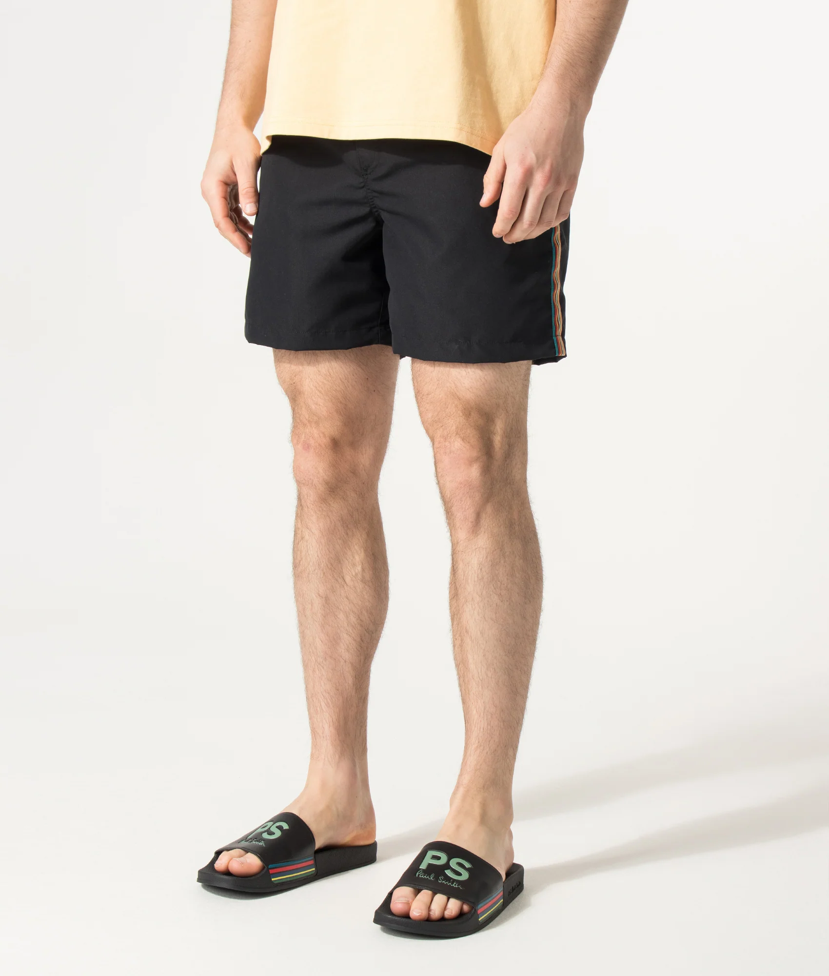 Regular Fit Signature Stripe Swim Shorts