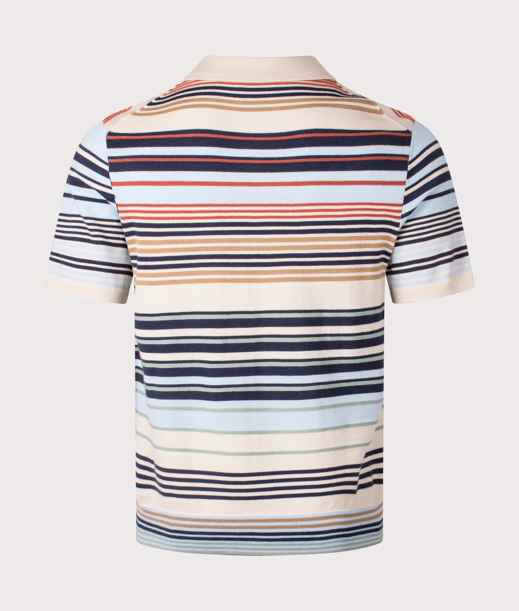 Regular Fit Striped Knit Polo Shirt - Image 2