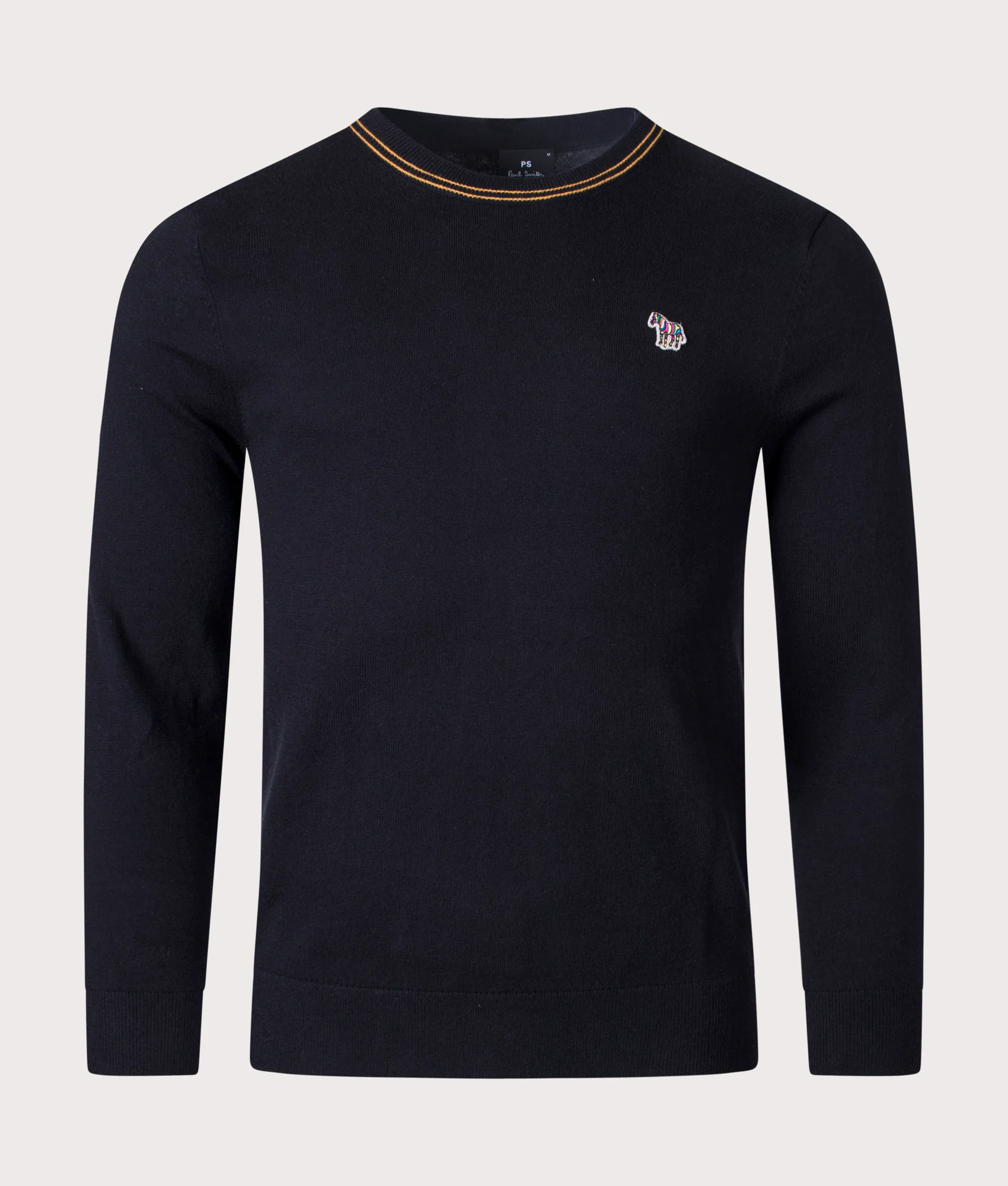 Regular Fit Twin Stripe Zebra Logo Jumper
