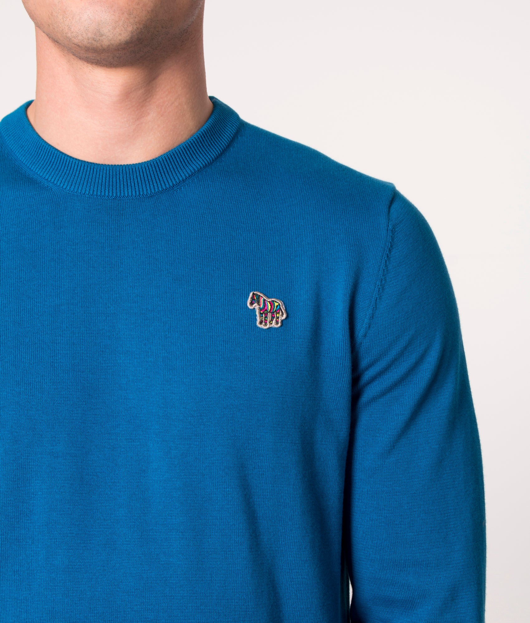 Regular Fit Zebra Badge Lightweight Jumper - Image 2