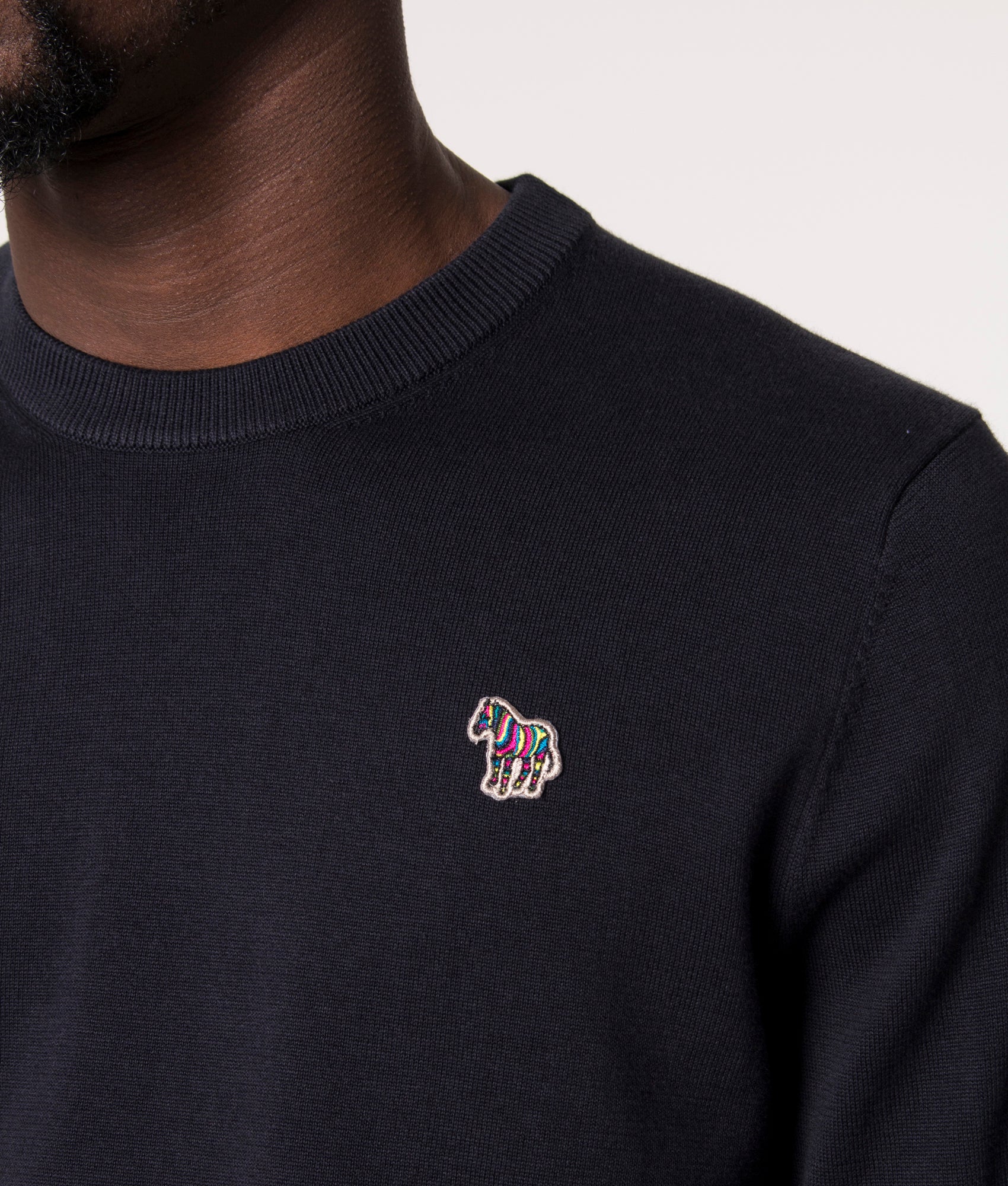 Regular Fit Zebra Badge Lightweight Jumper - Image 2