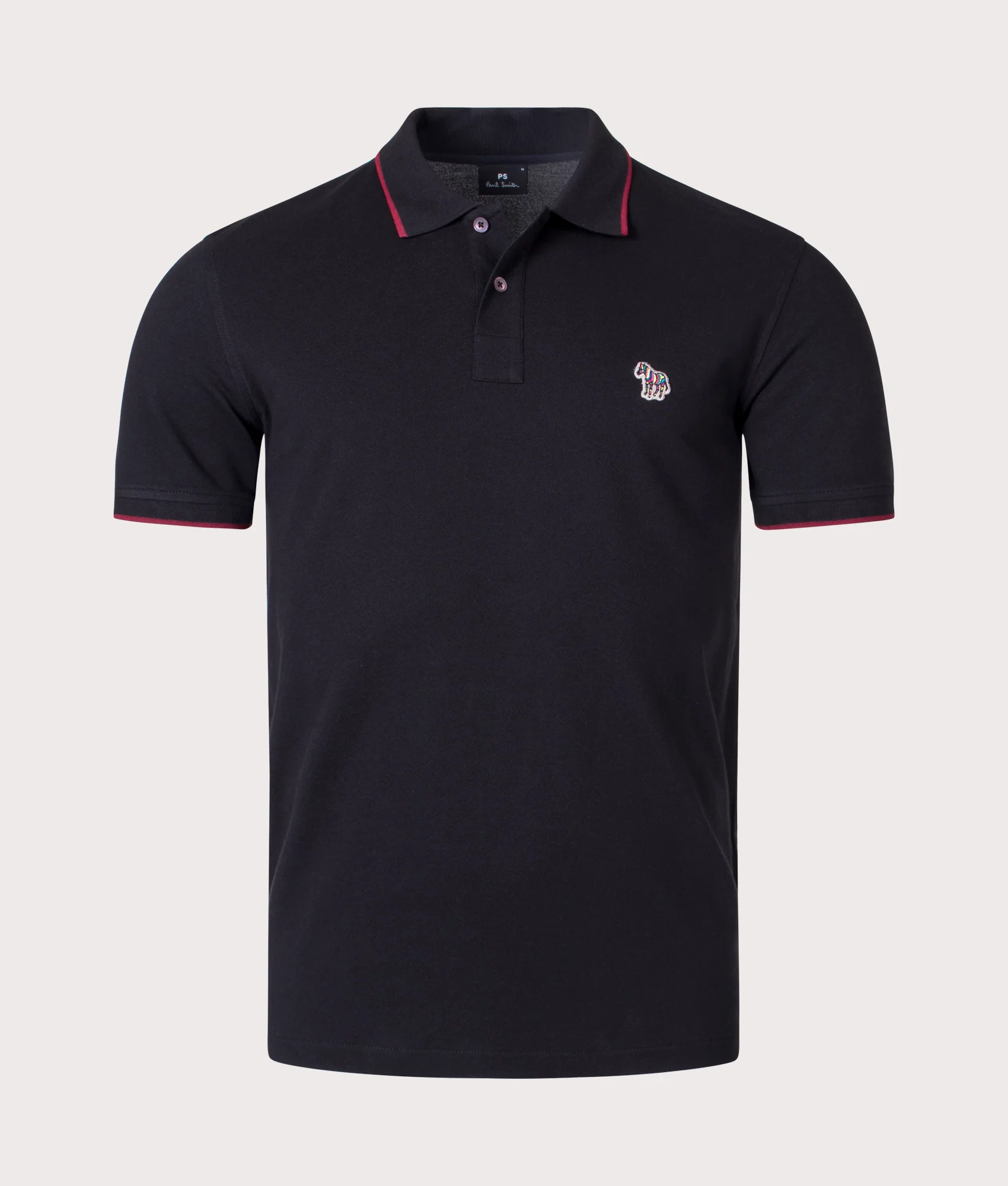Regular Fit Contrast Tipped Zebra Badge Polo Shirt