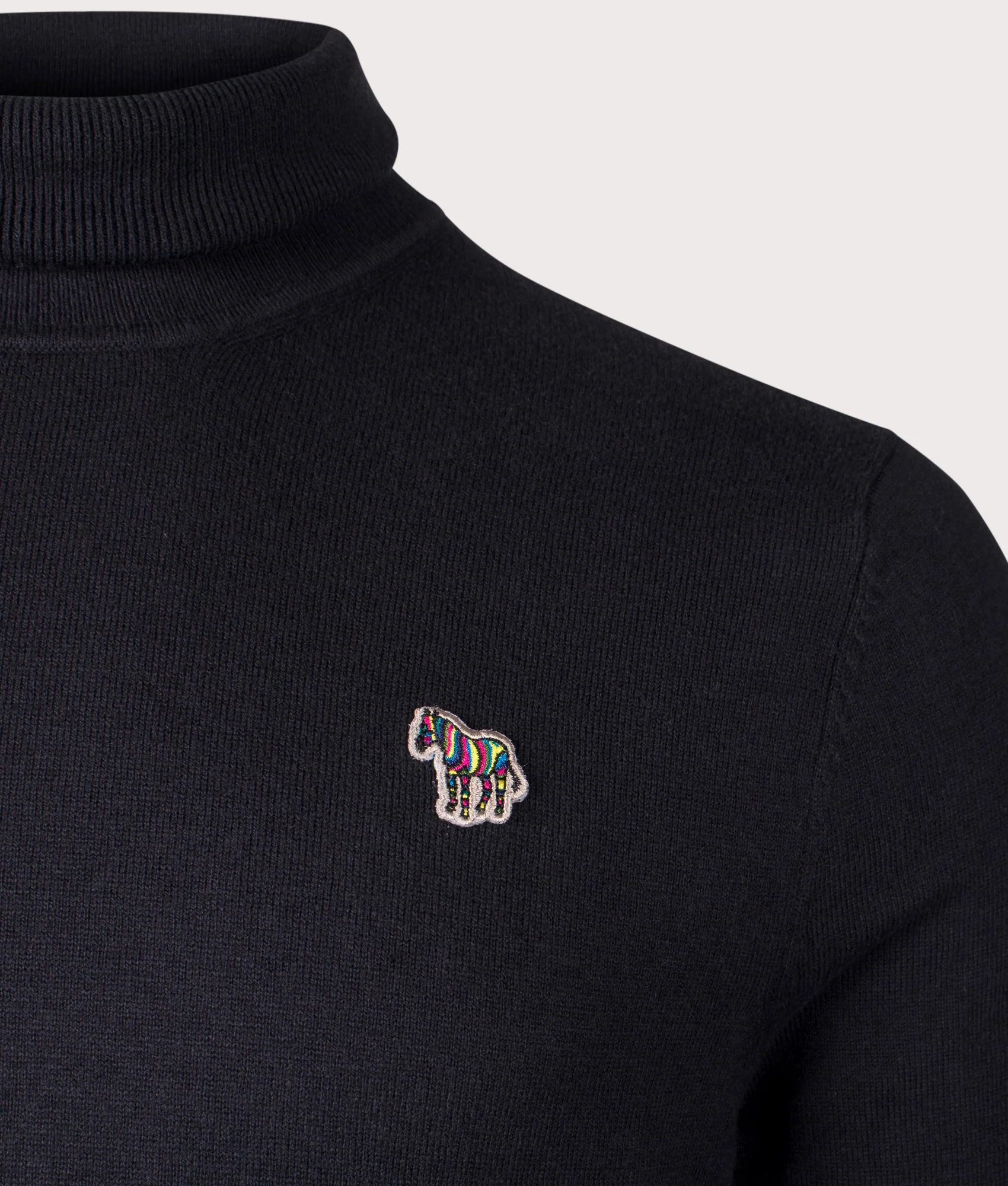 Regular Fit Zebra Badge Roll Neck Jumper - Image 2