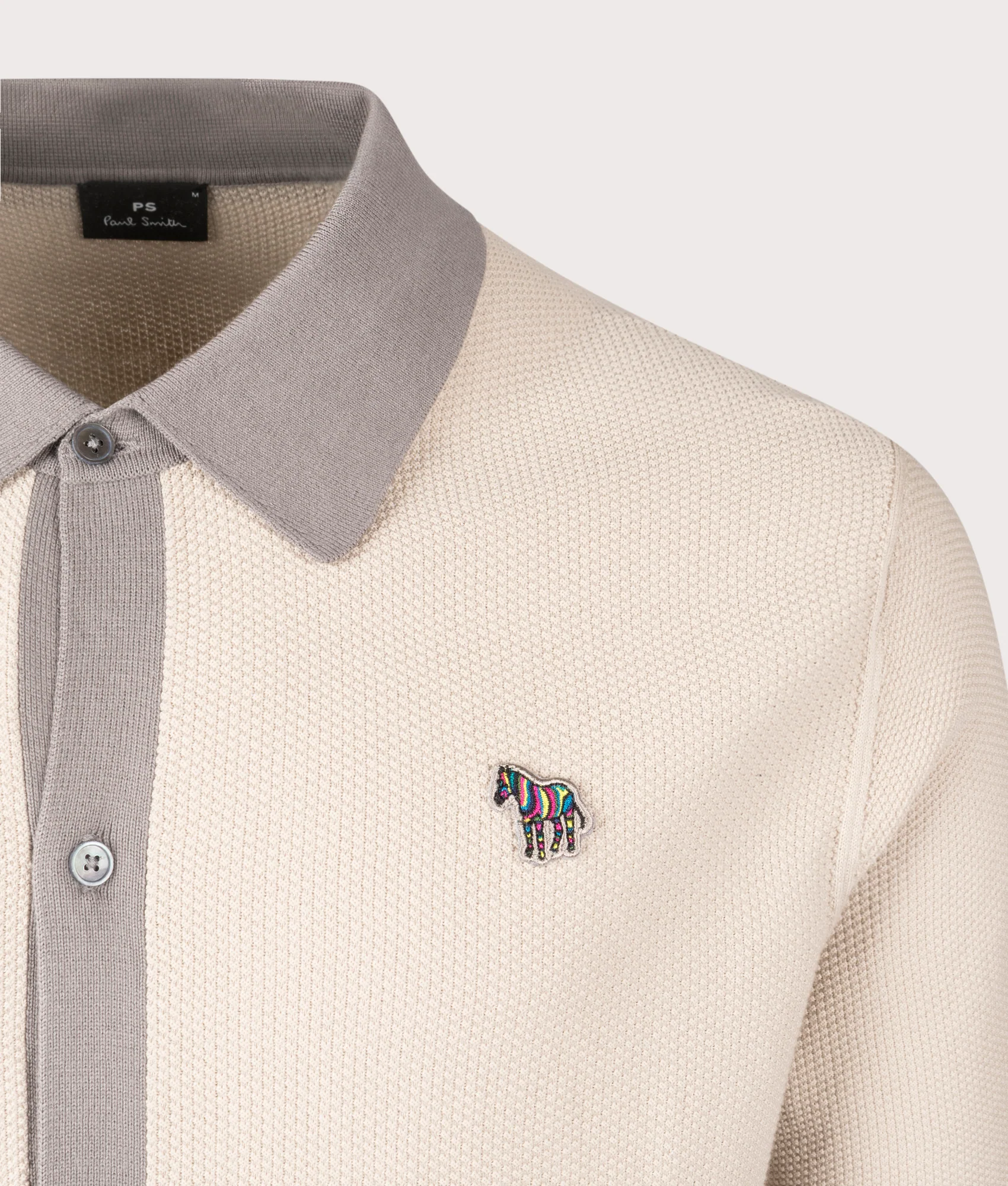 Regular Fit Zebra Badge Sweater Polo Shirt - Image 2