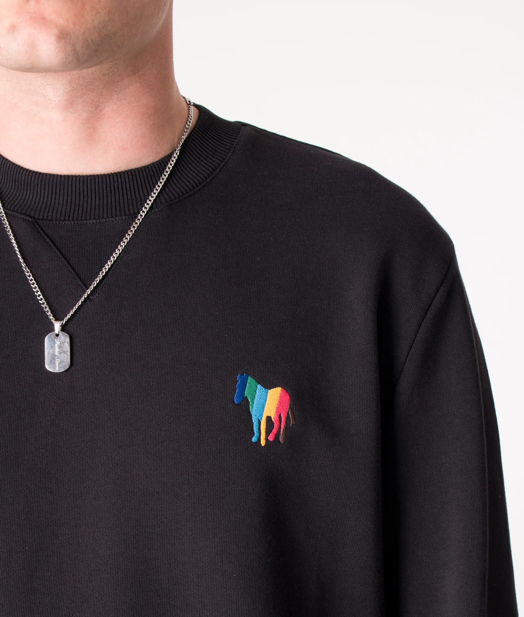 Regular Fit Broad Stripe Zebra Emblem Sweatshirt - Image 3