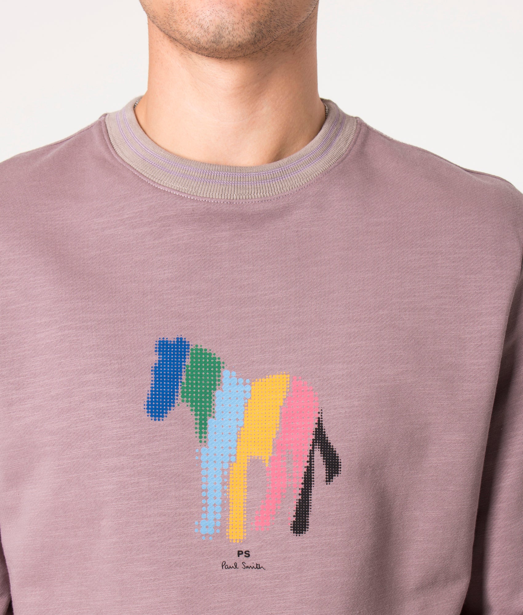 Regular Fit Pixelated Broad Stripe Zebra Print Sweatshirt - Image 2