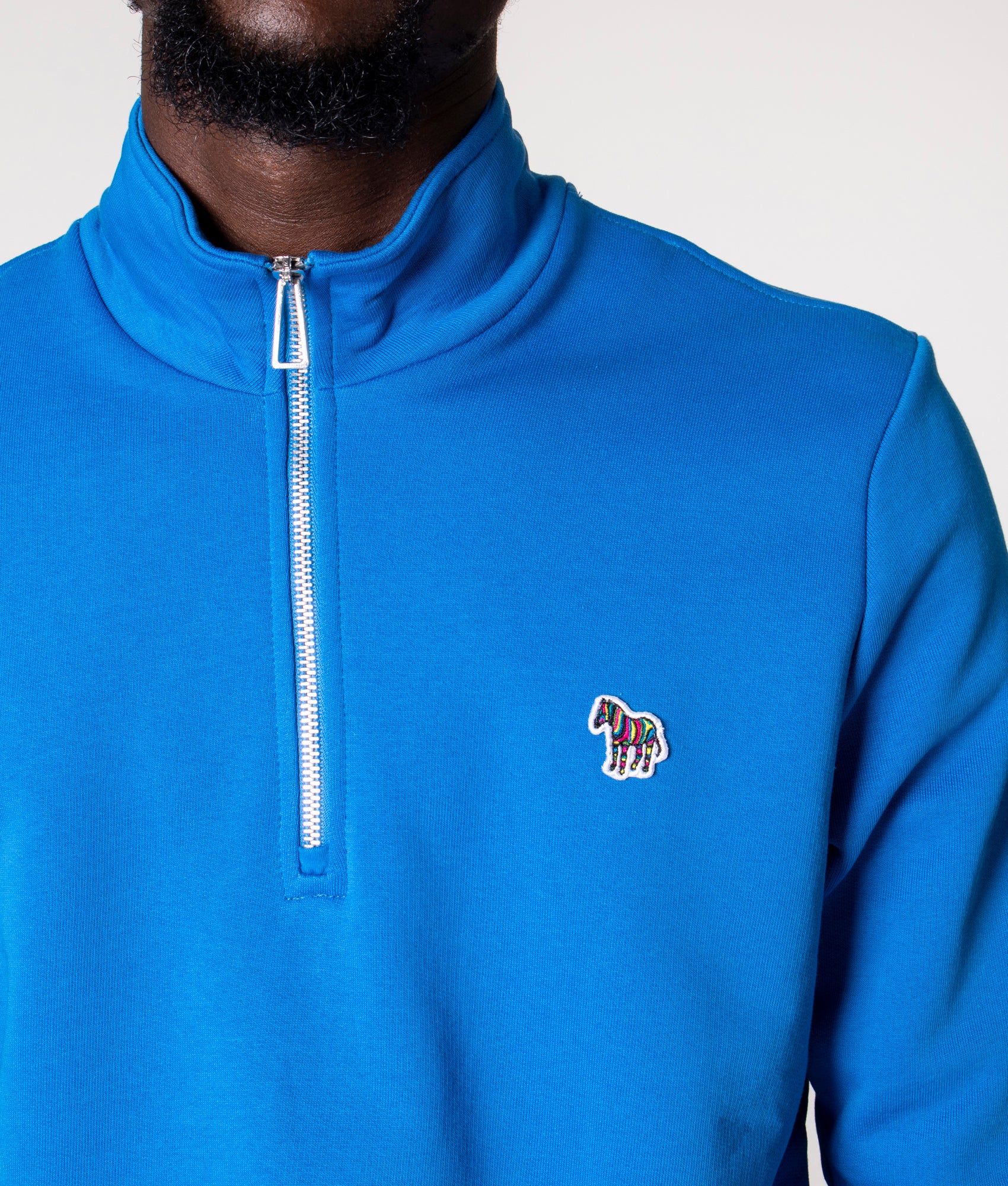 Regular Fit Quarter Zip Zebra Logo Sweatshirt - Image 2