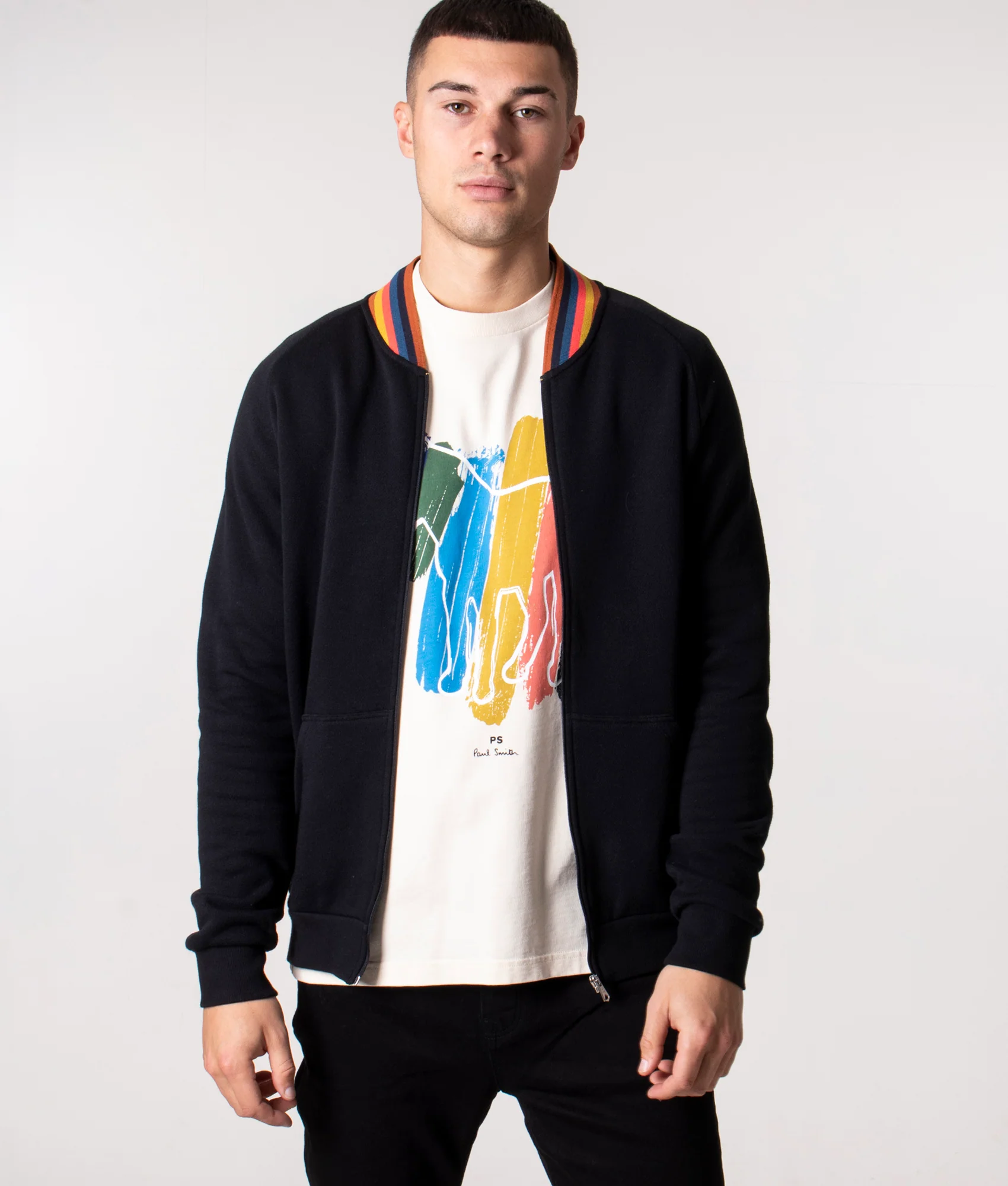 Regular Fit Zip Through Collar Detail Sweatshirt - Image 4
