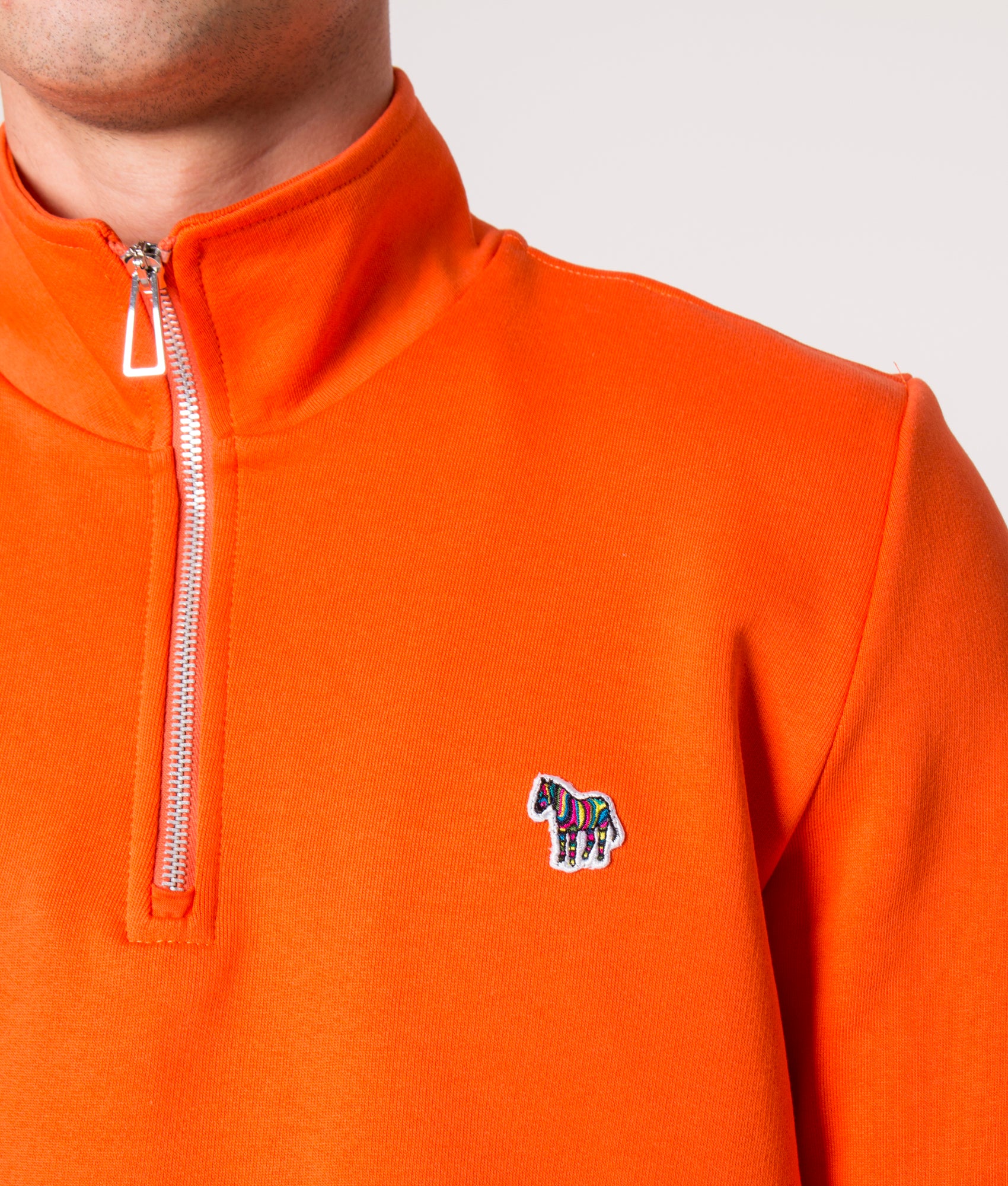 Regular Fit Quarter Zip Zebra Logo Sweatshirt - Image 2