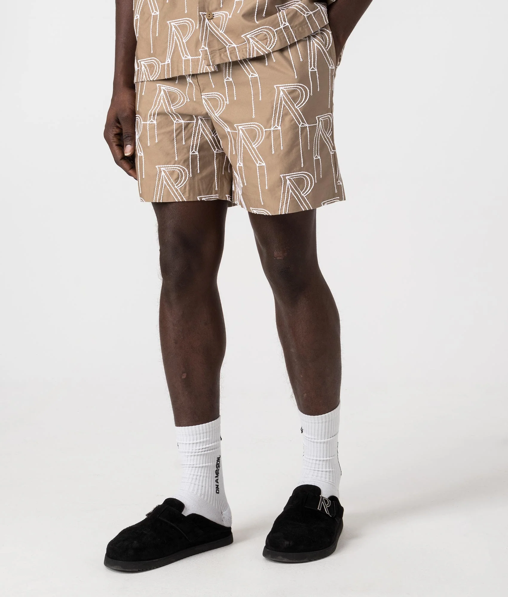 Embroidered Initial Tailored Shorts