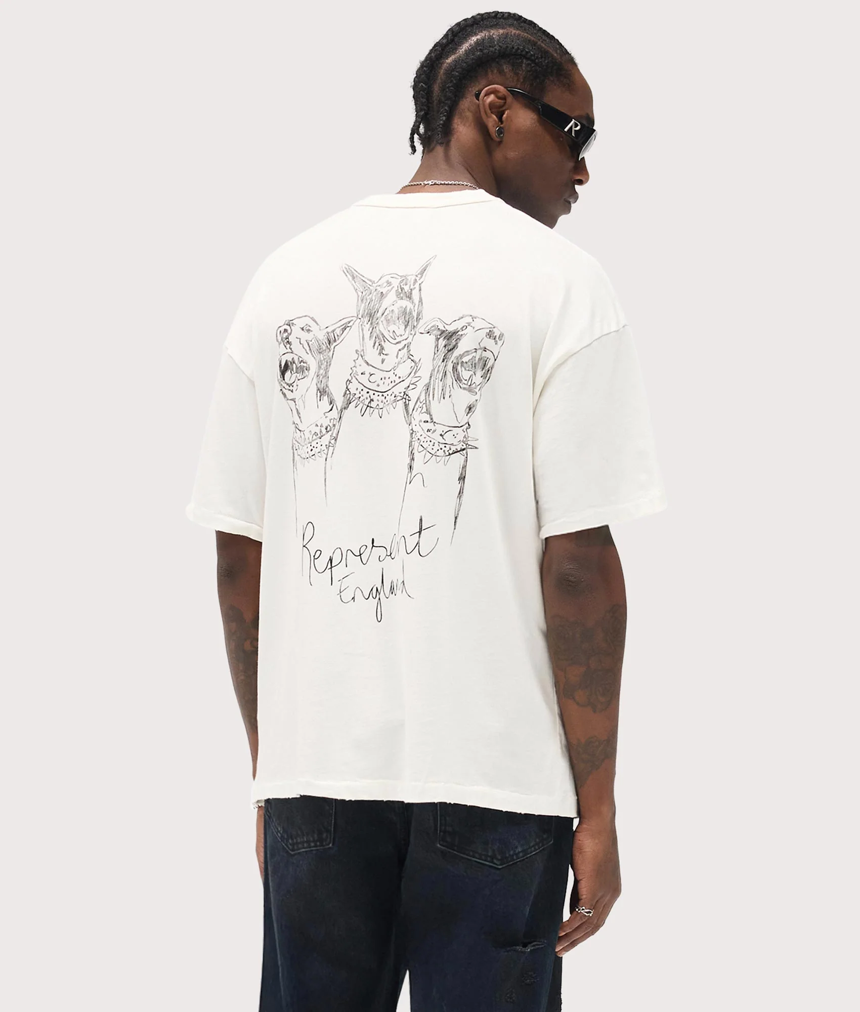 Relaxed Fit Hand Drawn Thoroughbred Dogs T-Shirt