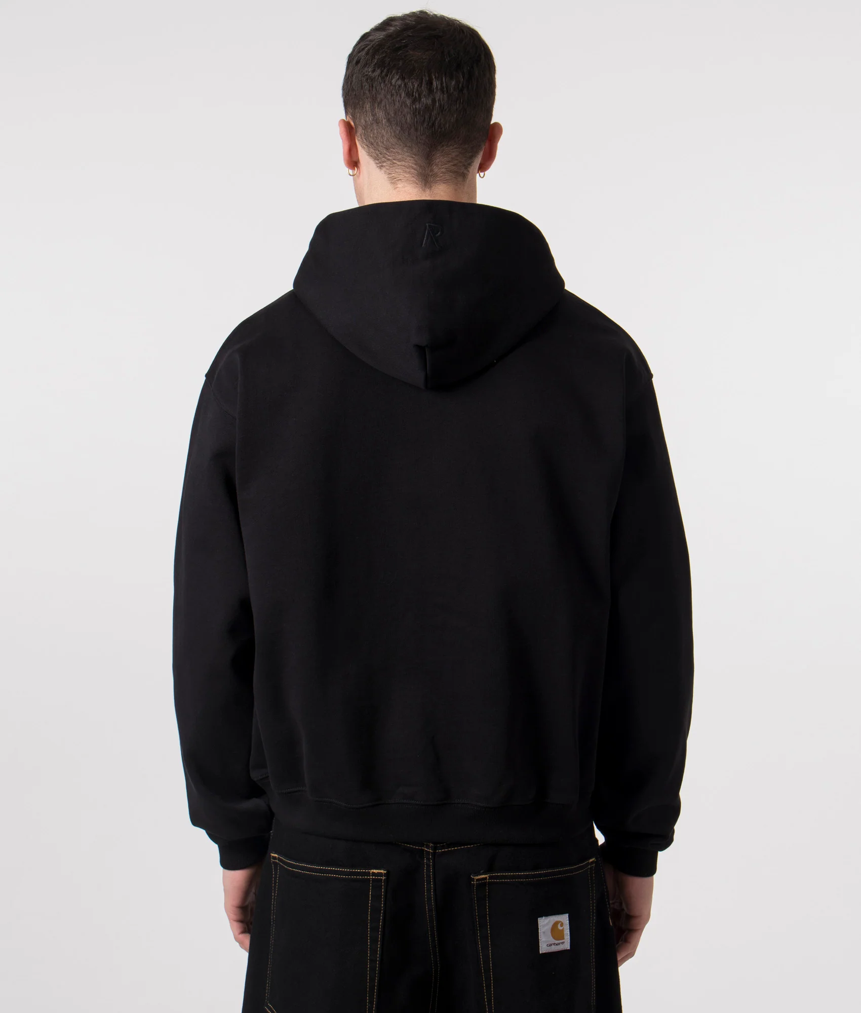 Oversized Fit Initial Zip Through Hoodie - Image 4