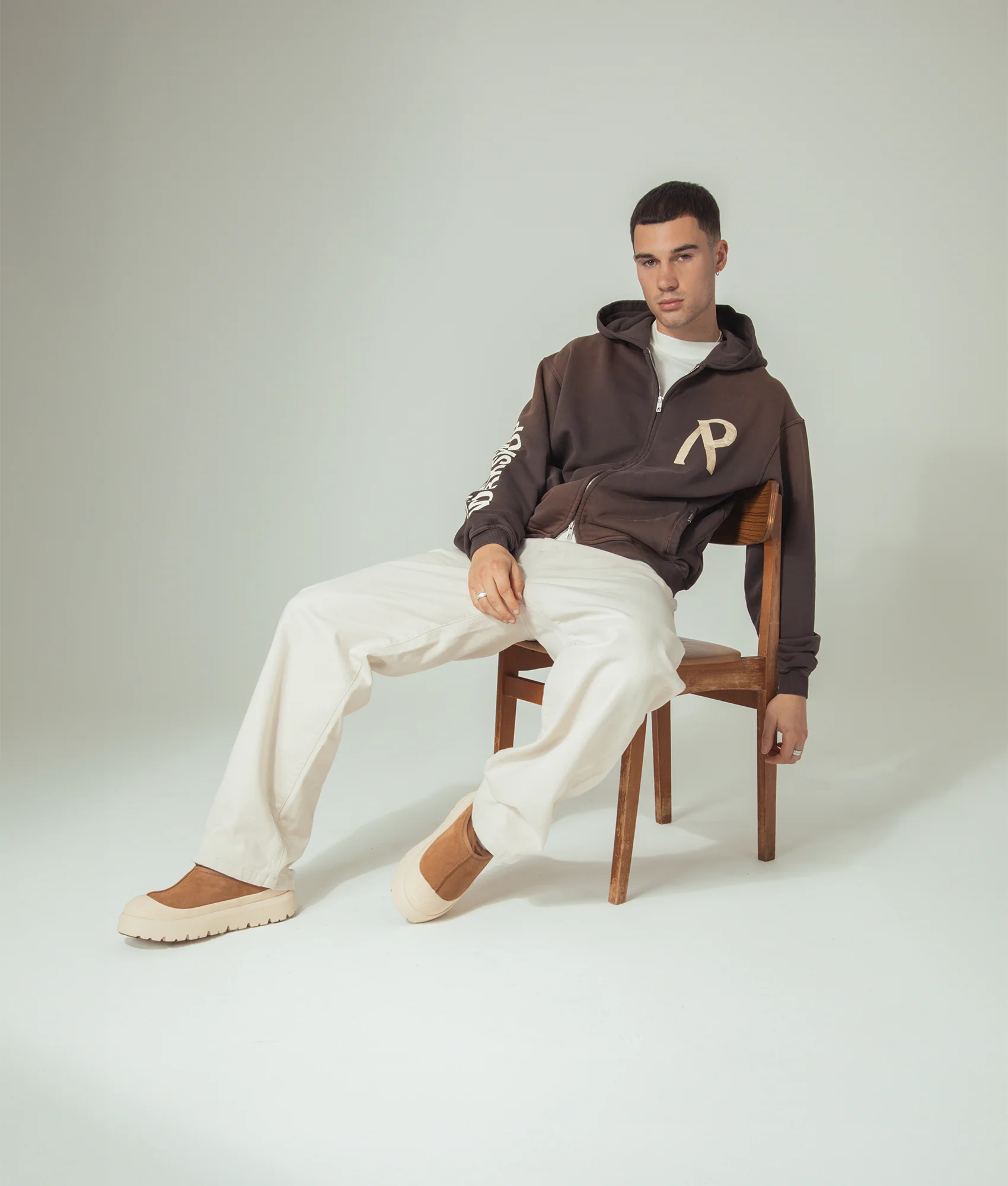 Masking Tape Initial Zip Hoodie - Image 2