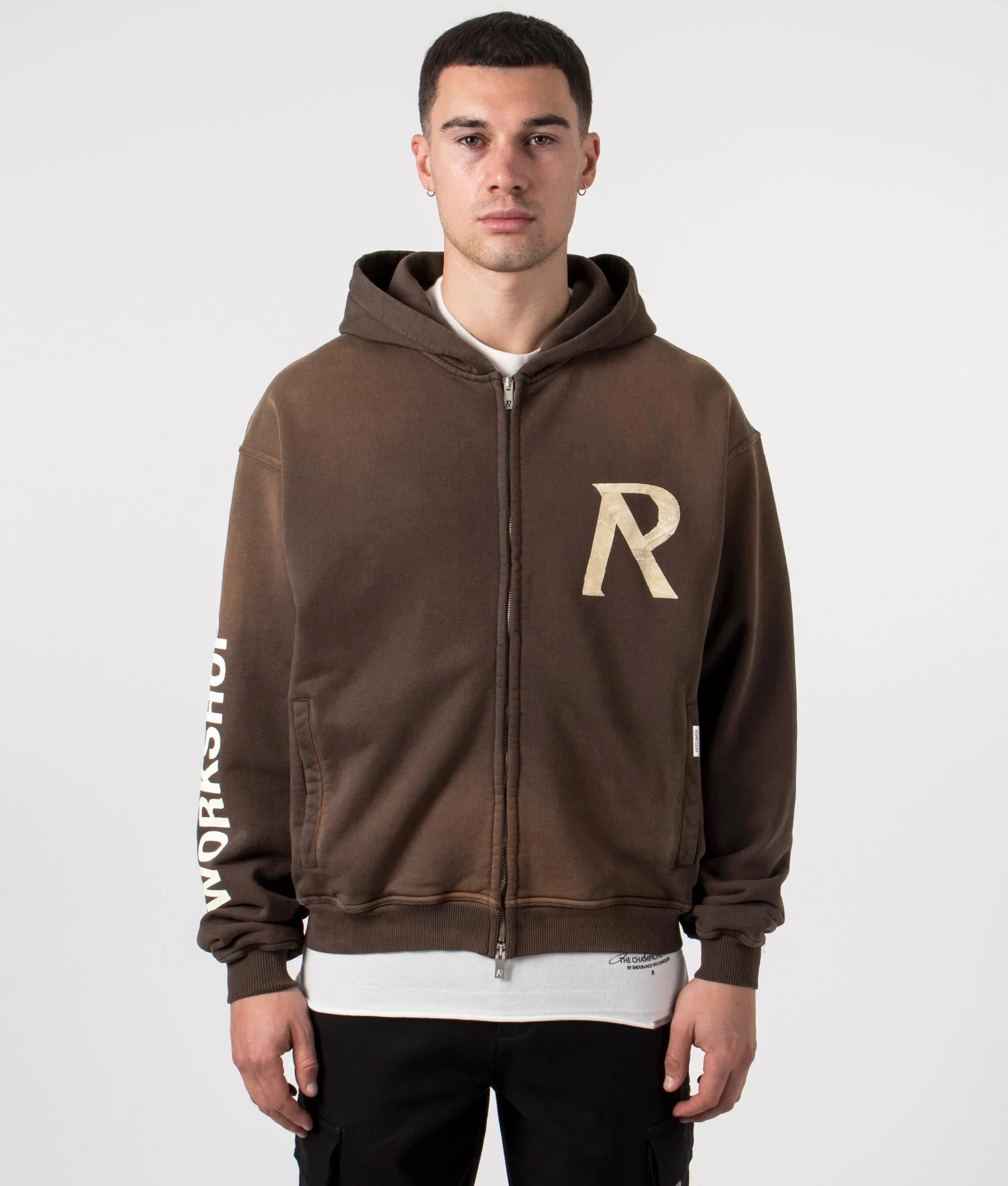 Masking Tape Initial Zip Hoodie - Image 3
