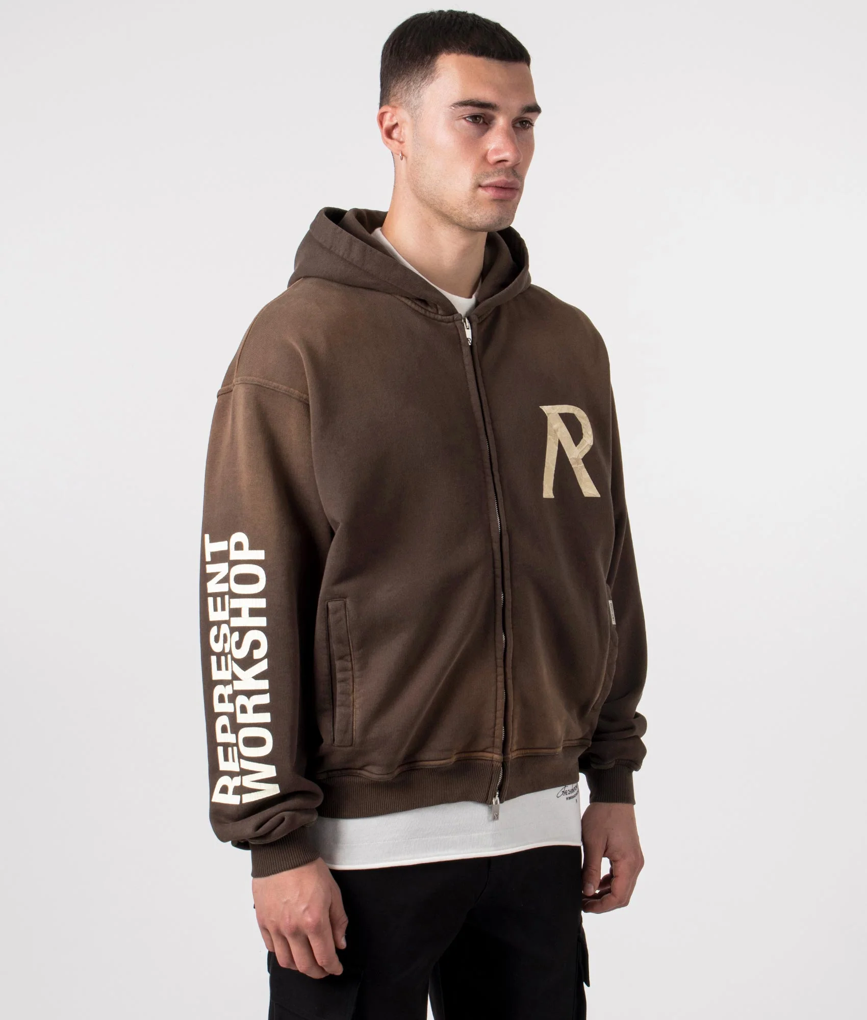 Masking Tape Initial Zip Hoodie - Image 4