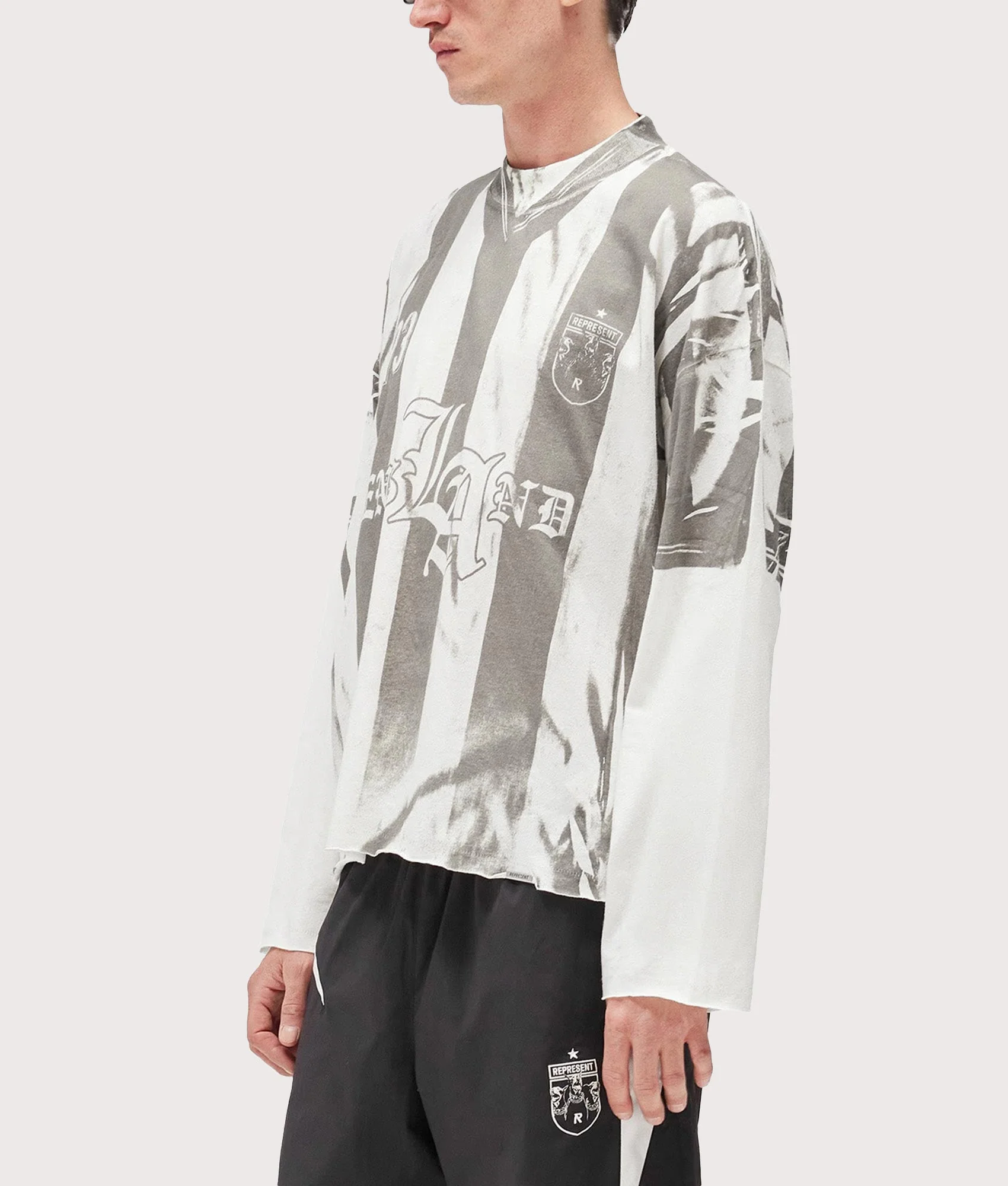 Oversized Fit Printed LS Football Top - Image 3