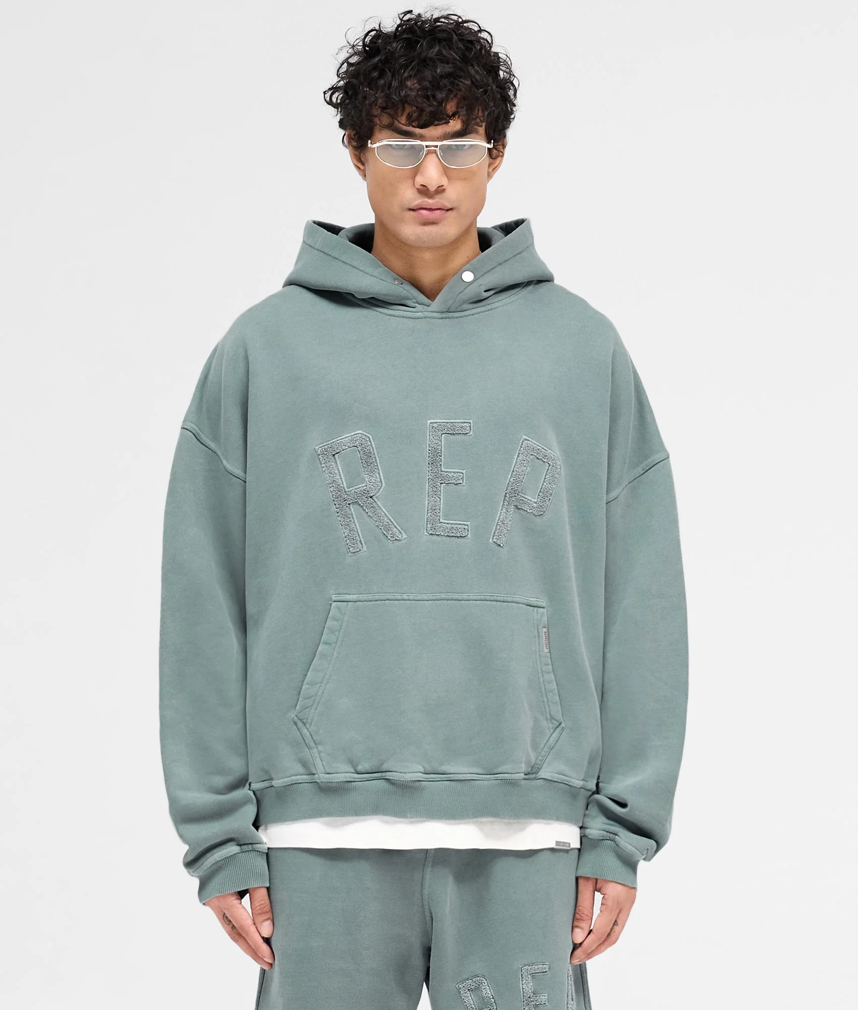 Oversized Fit Rep Applique Hoodie