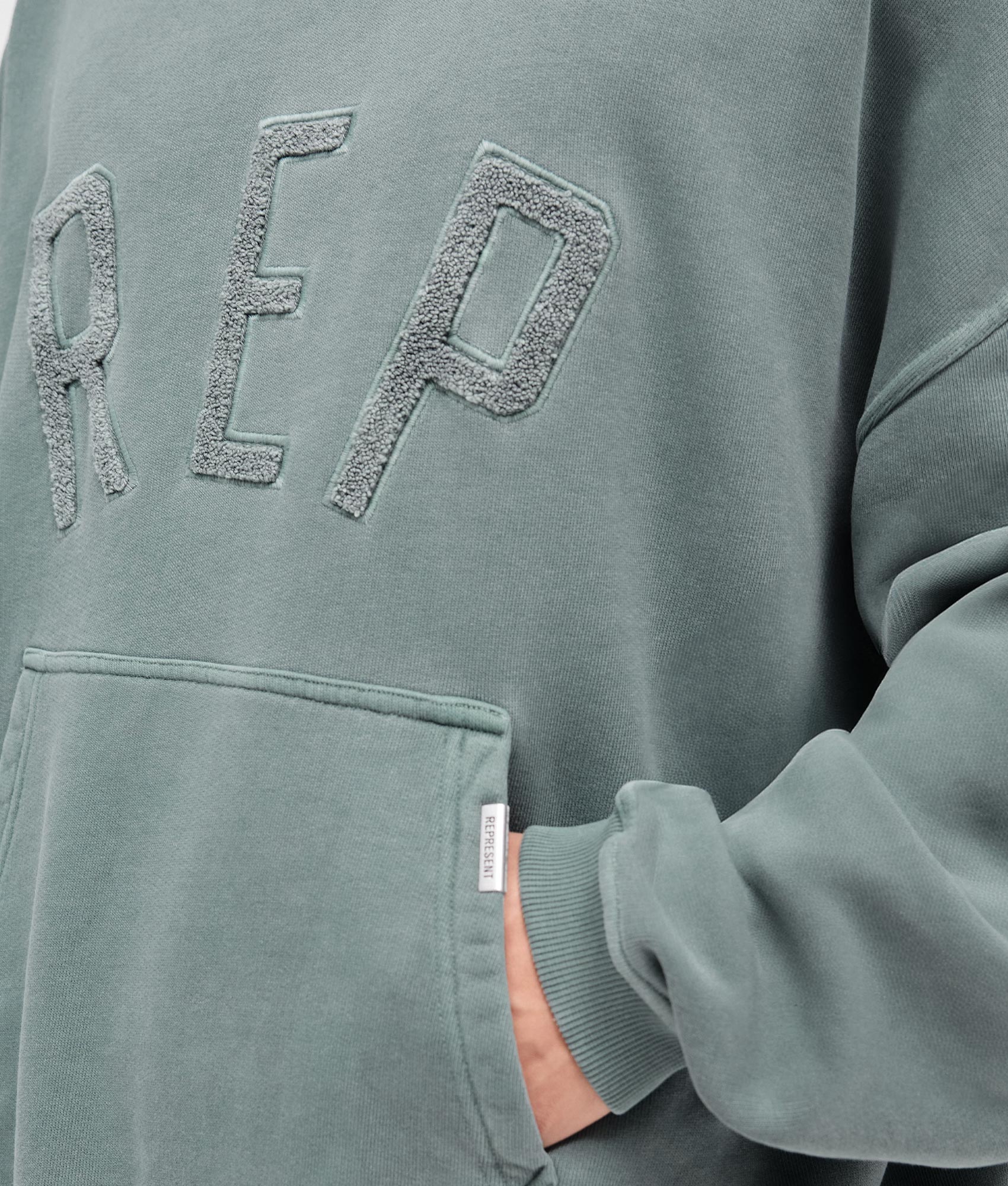 Oversized Fit Rep Applique Hoodie - Image 3