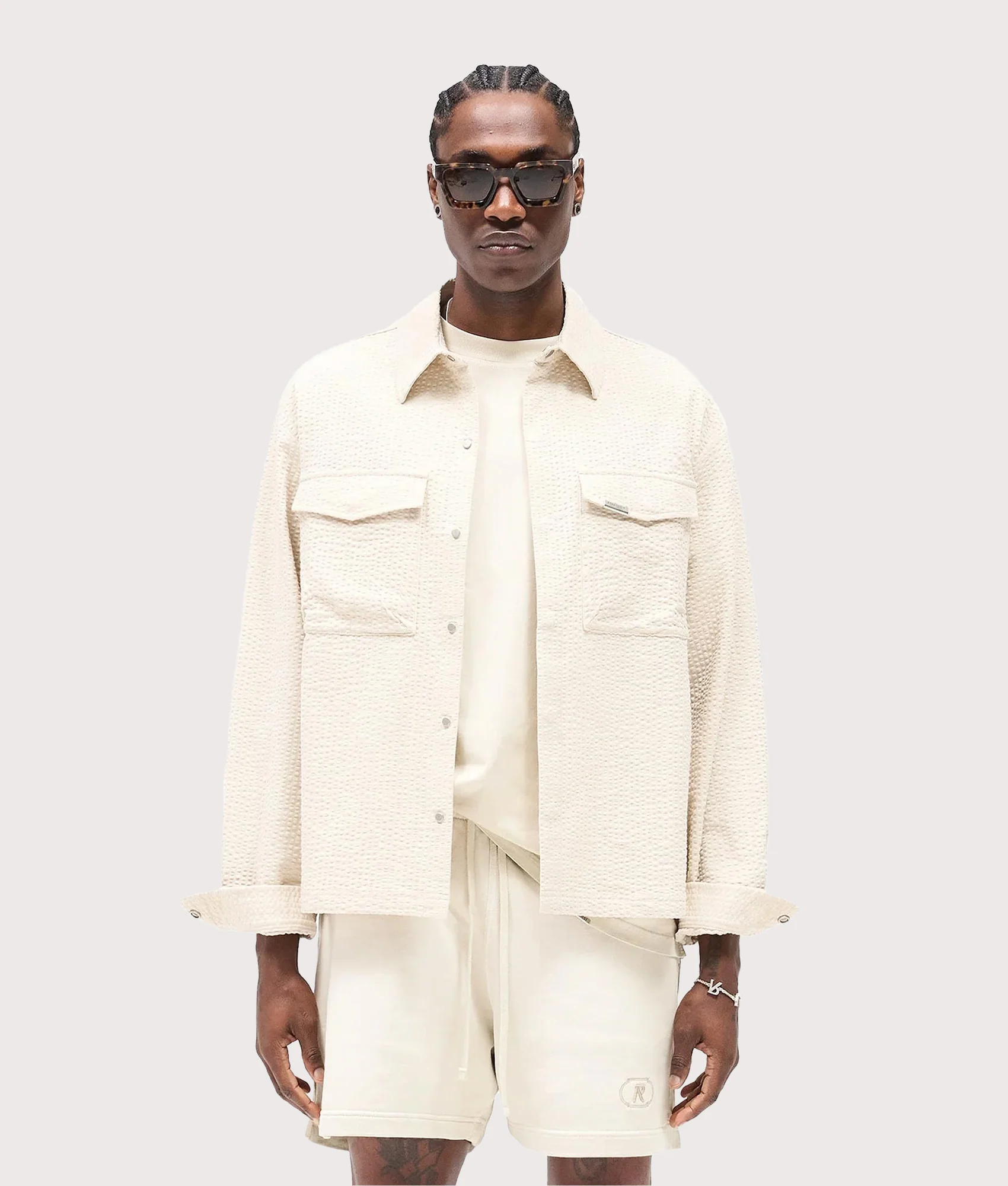 Relaxed Fit Textured Long Sleeve Shirt