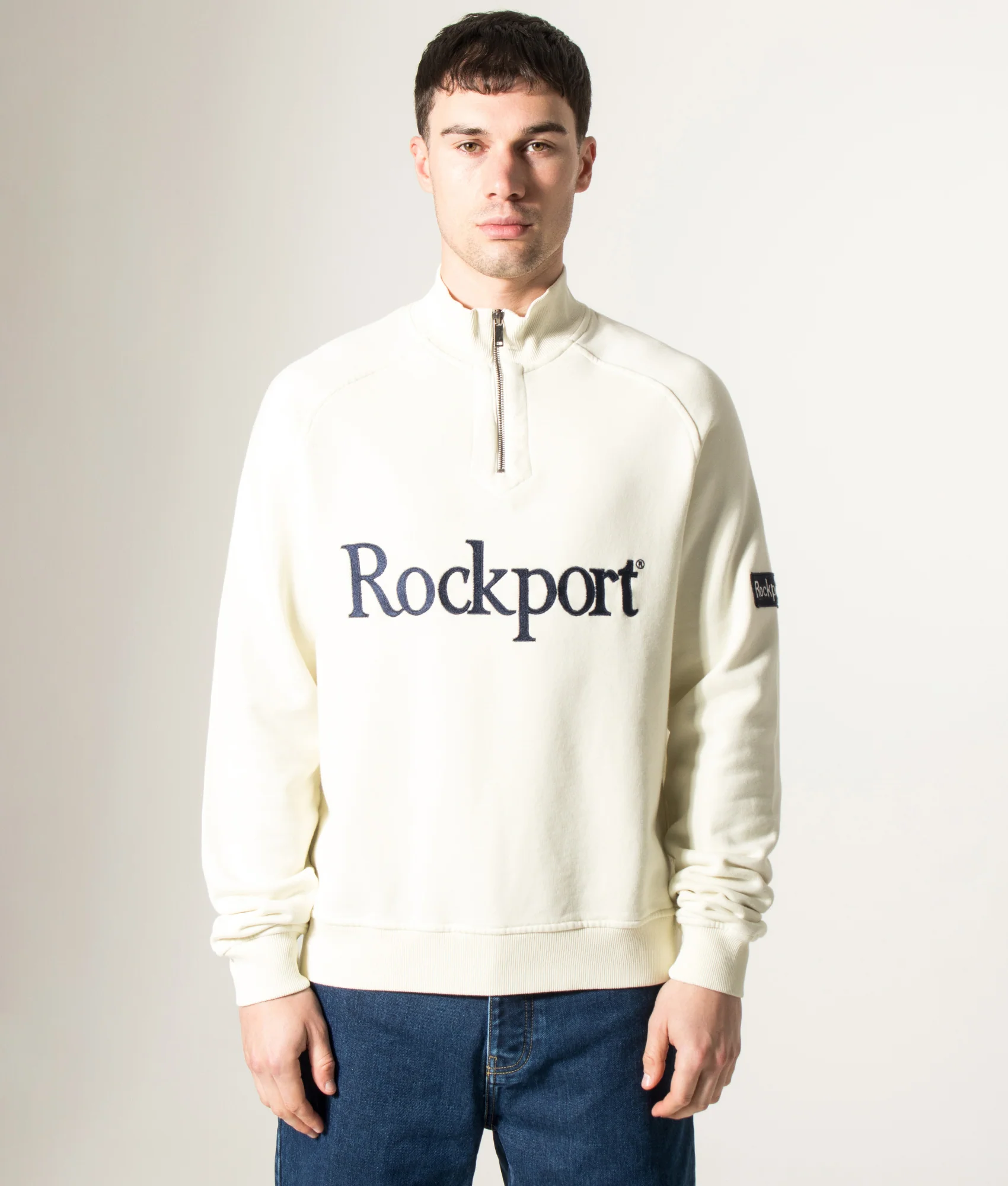 Relaxed Fit Boston Logo Quarter Zip Sweatshirt - Image 2