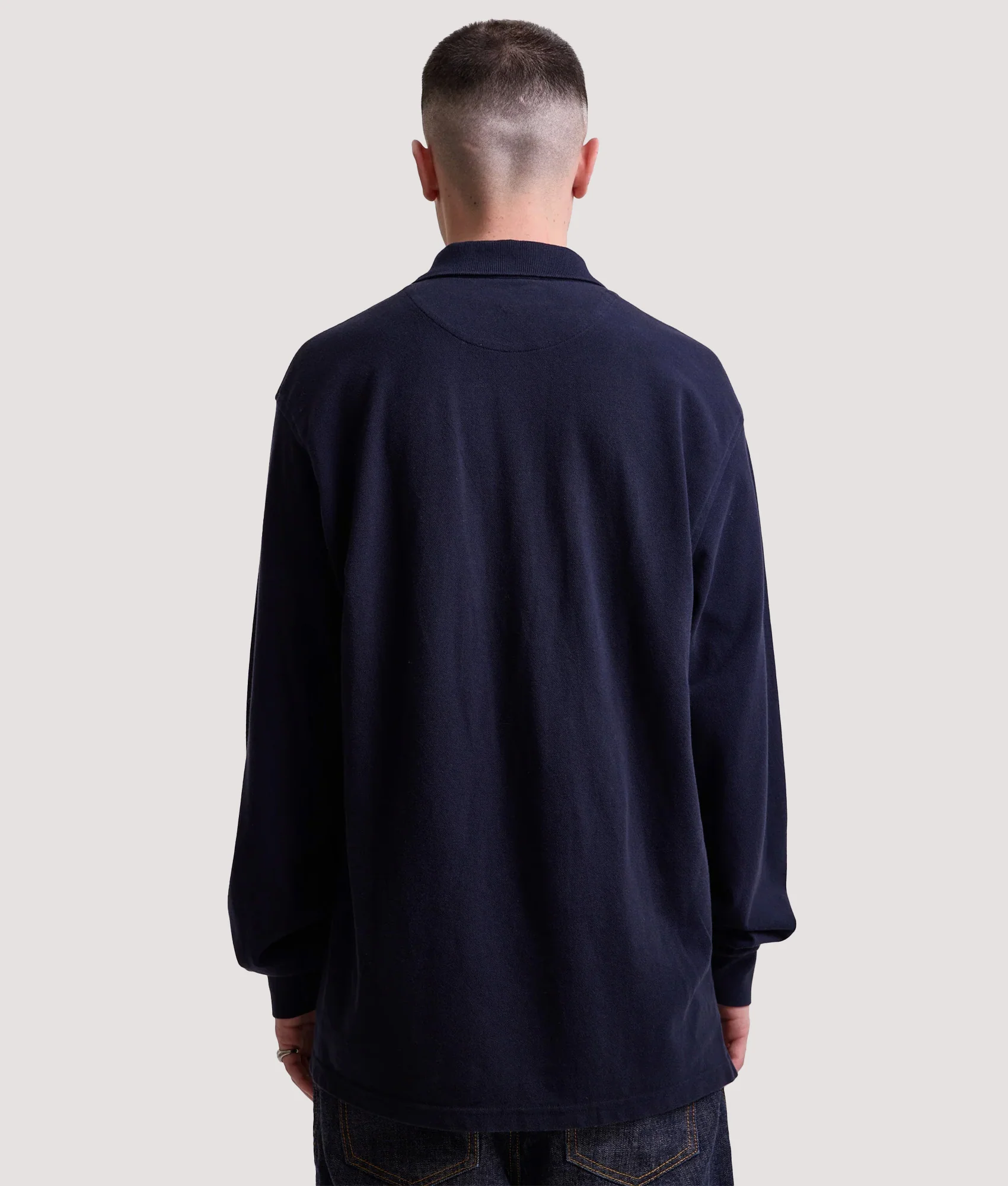 Relaxed Fit Hill Long Sleeve Panel Polo Shirt - Image 3