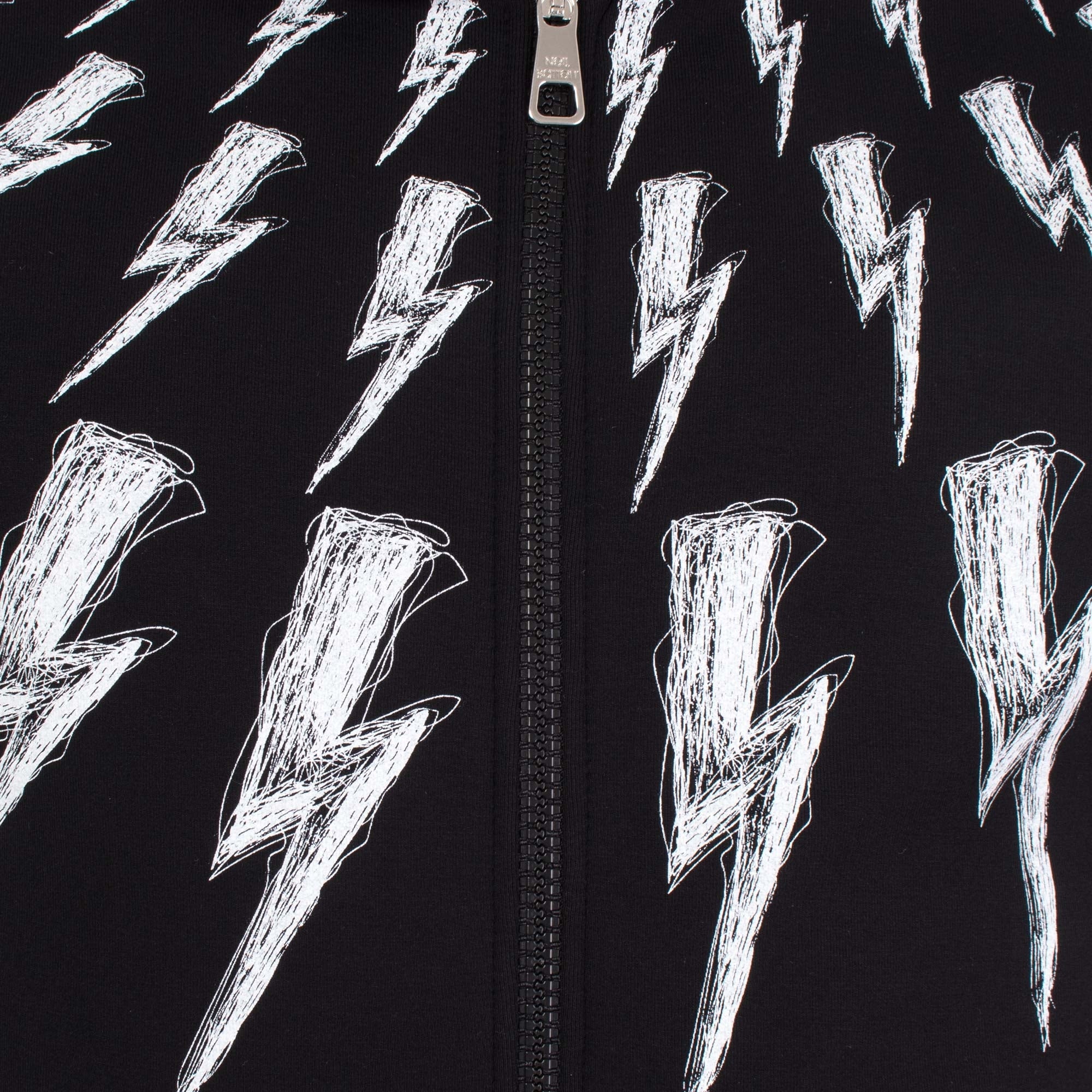 Scribble Fair-Isle Thunderbolt Zip Hoodie - Image 3