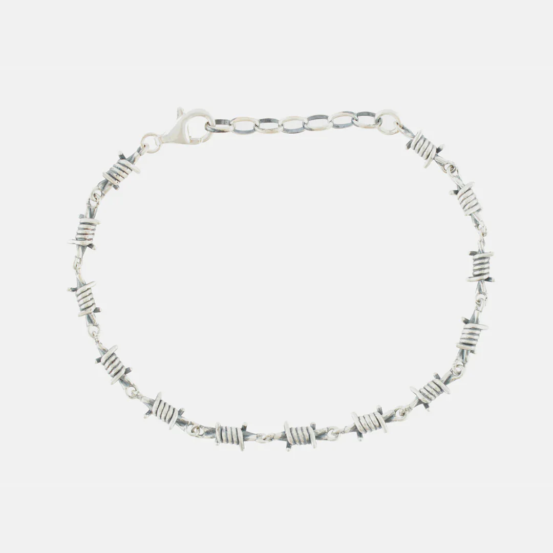 Silver Barbed Wire Bracelet - Image 2