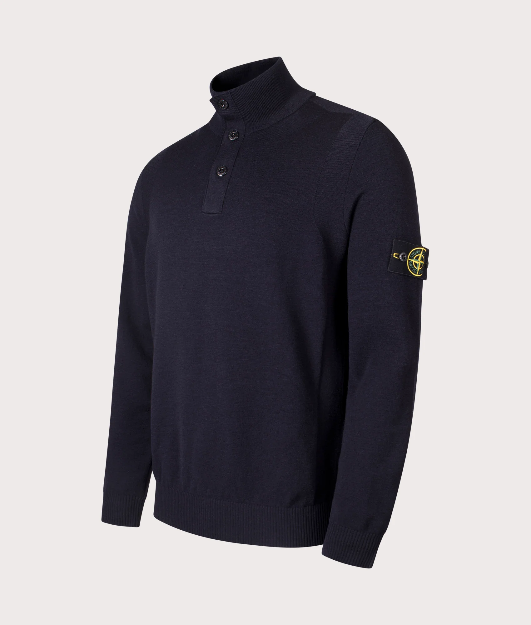 Button Neck Reverse Stitch Jumper