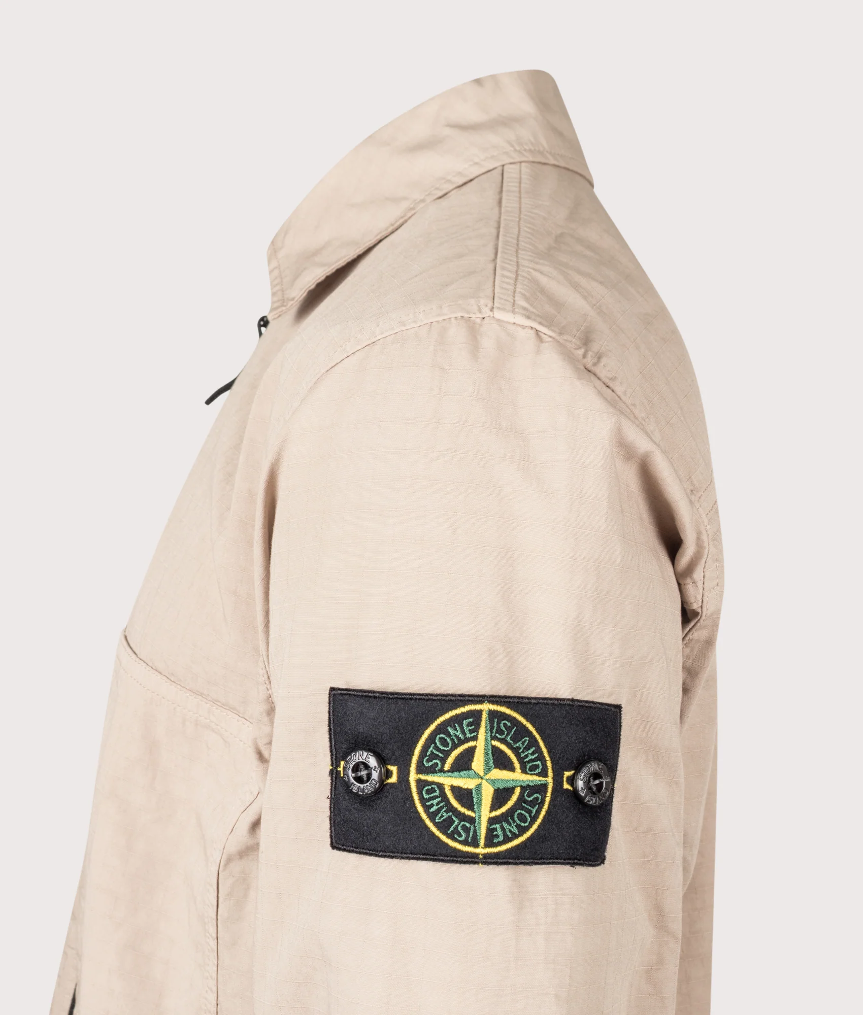 Comfort Fit Mercerised Organic Cotton Ripstop Overshirt - Image 3