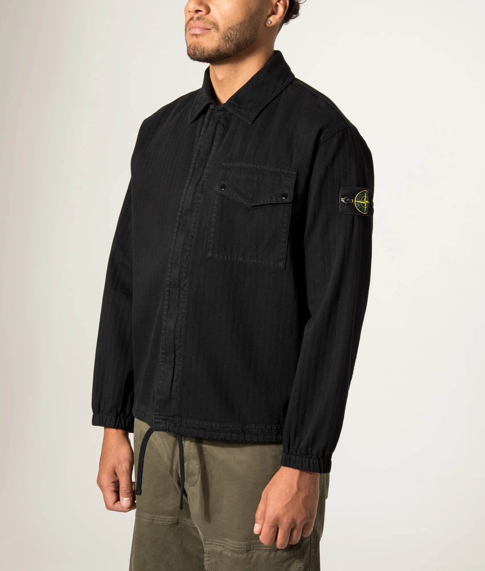 Cotton Herringbone Overshirt - Image 4