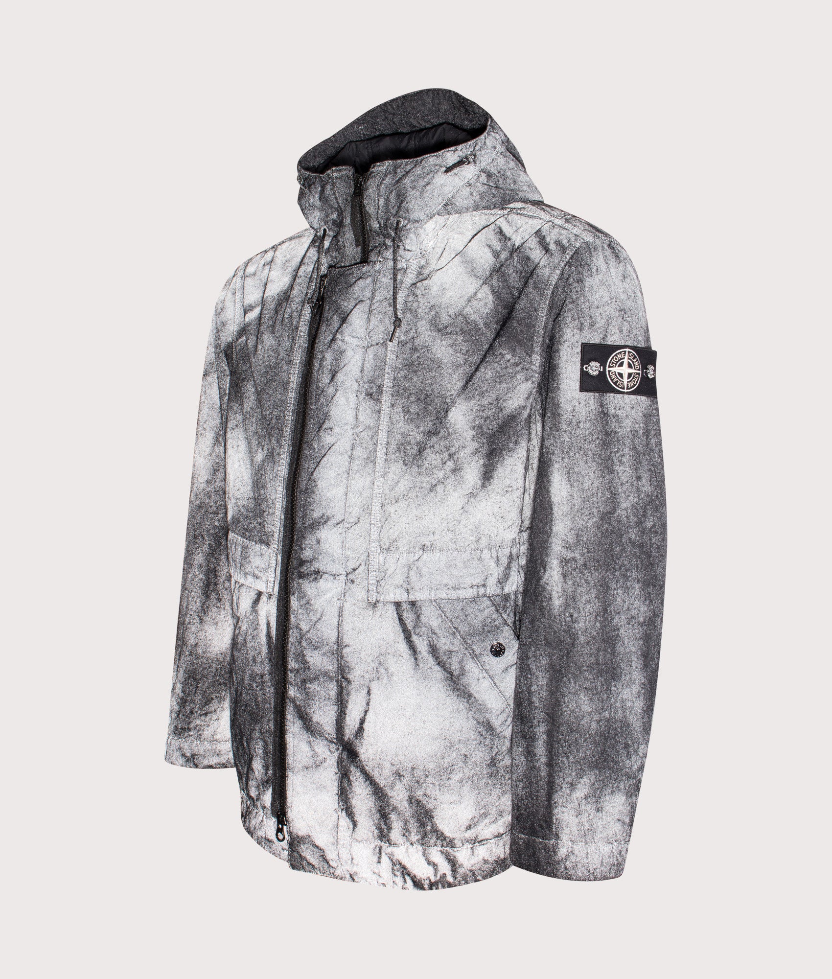 Relaxed Fit Dense Nylon-TC Hand Sprayed Reflective Jacket - Image 2