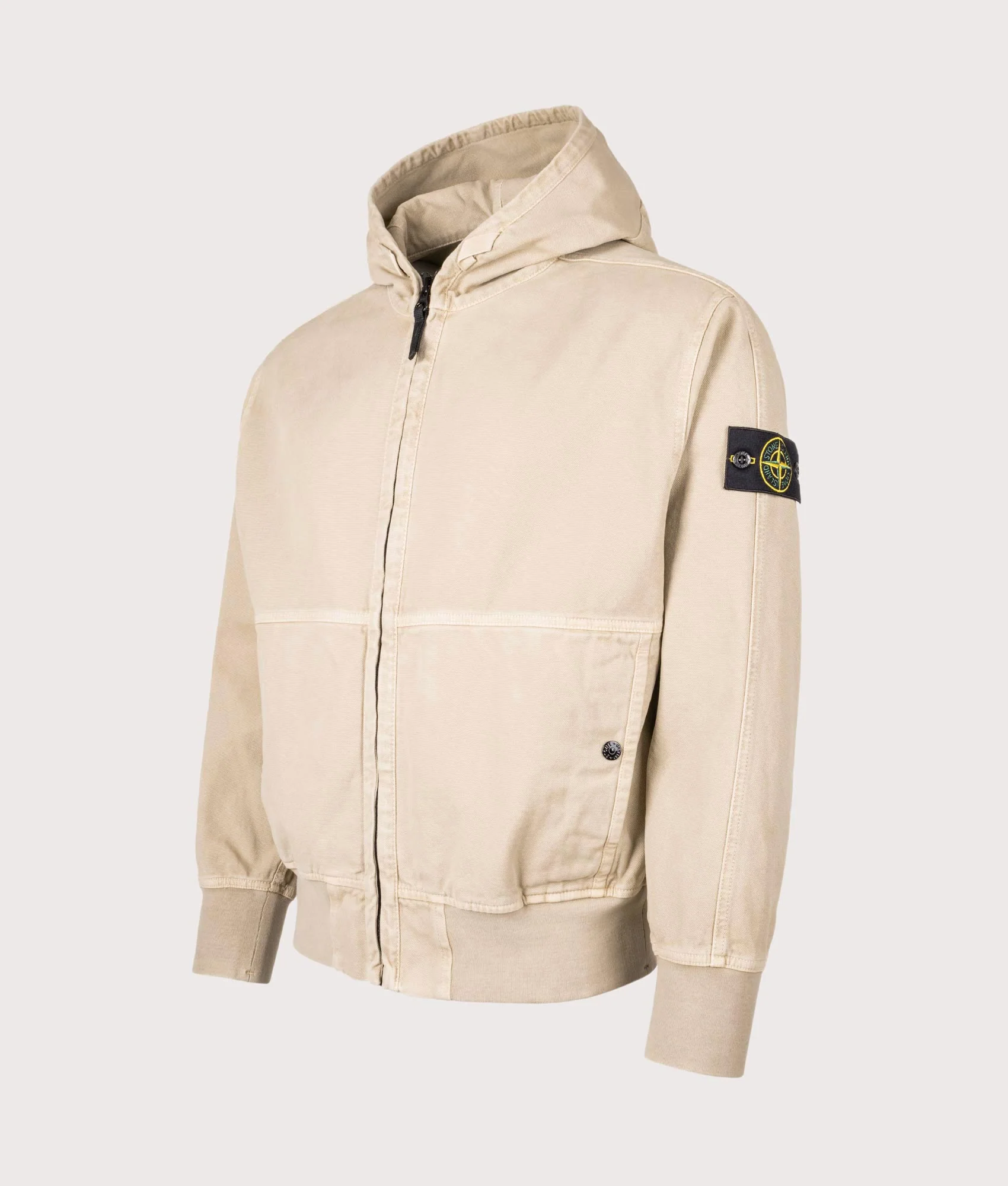 Relaxed Fit Panama ‘Old’ Effect Zip Through Jacket