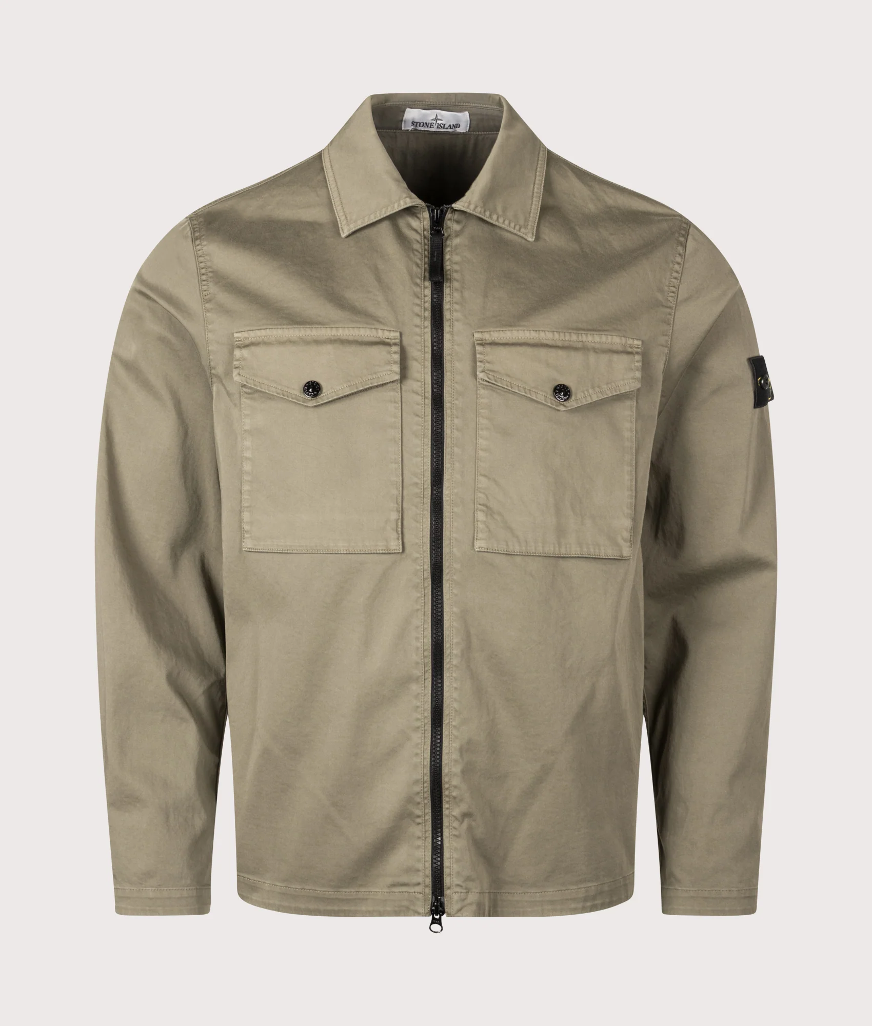 Stretch Organic Cotton Satin Overshirt - Image 3
