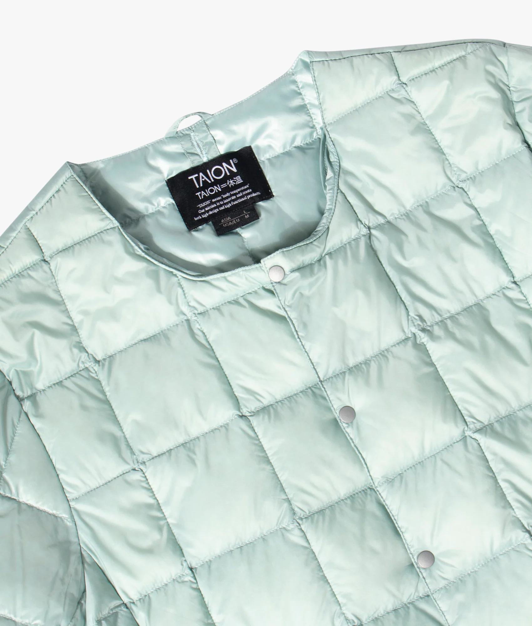 Crew Neck Button Down Inner Down Jacket - Image 3