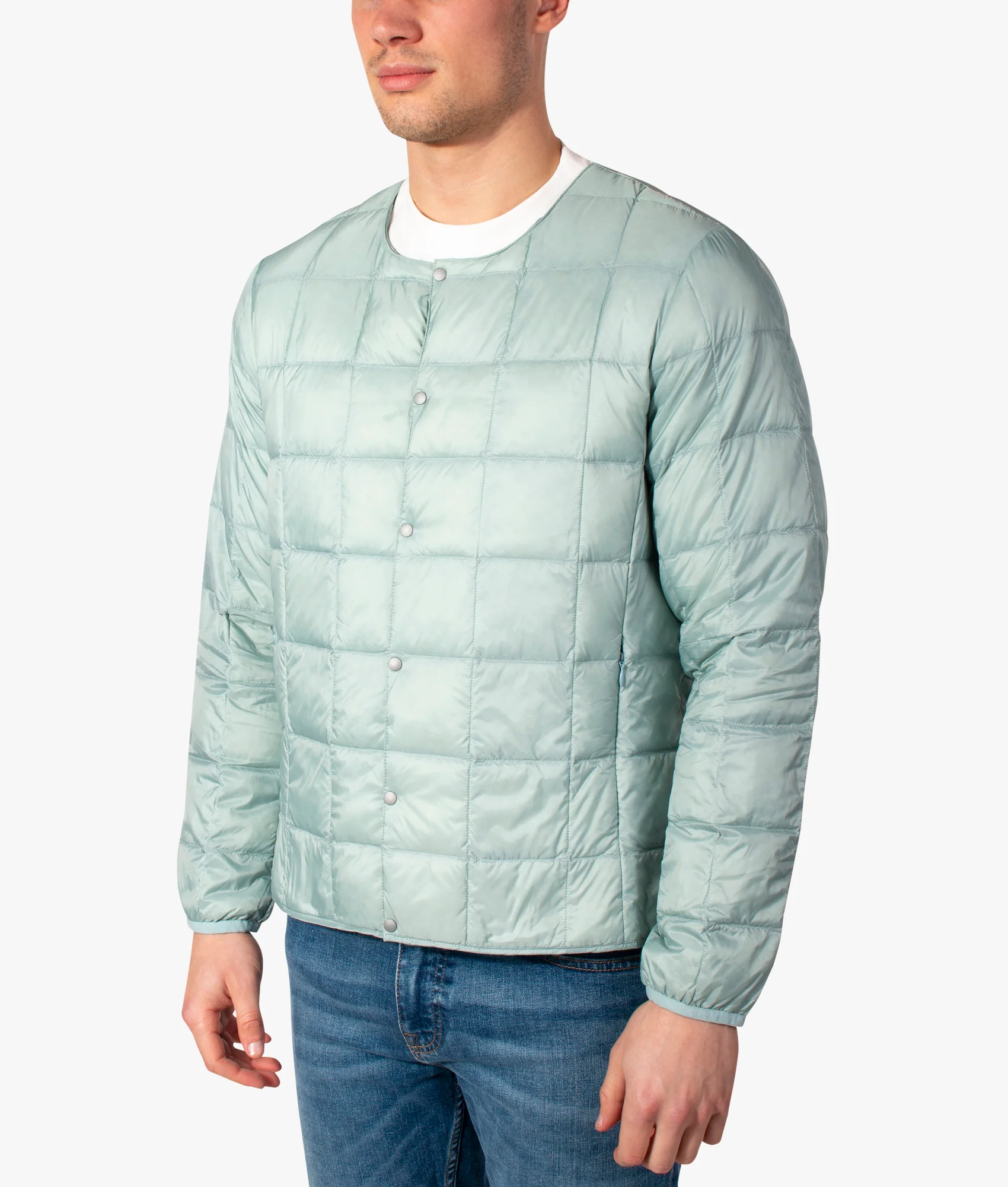 Crew Neck Button Down Inner Down Jacket - Image 5