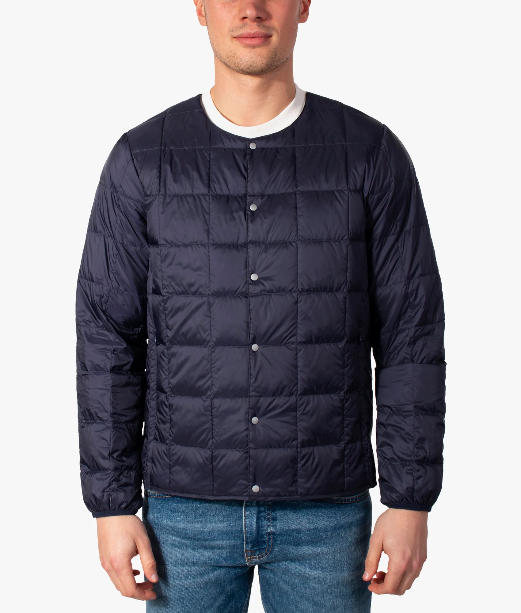 Crew Neck Button Down Inner Down Jacket - Image 2