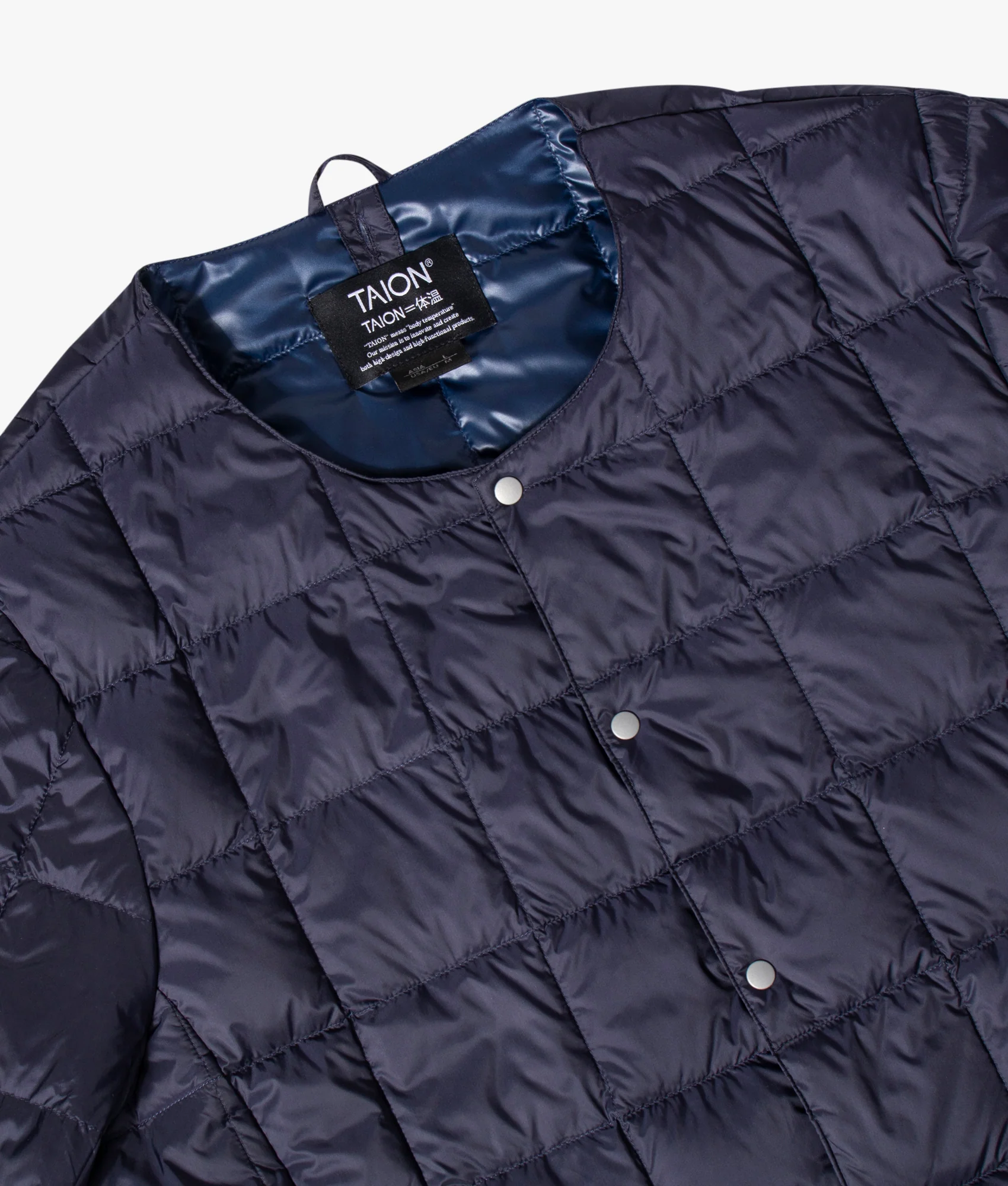 Crew Neck Button Down Inner Down Jacket - Image 3