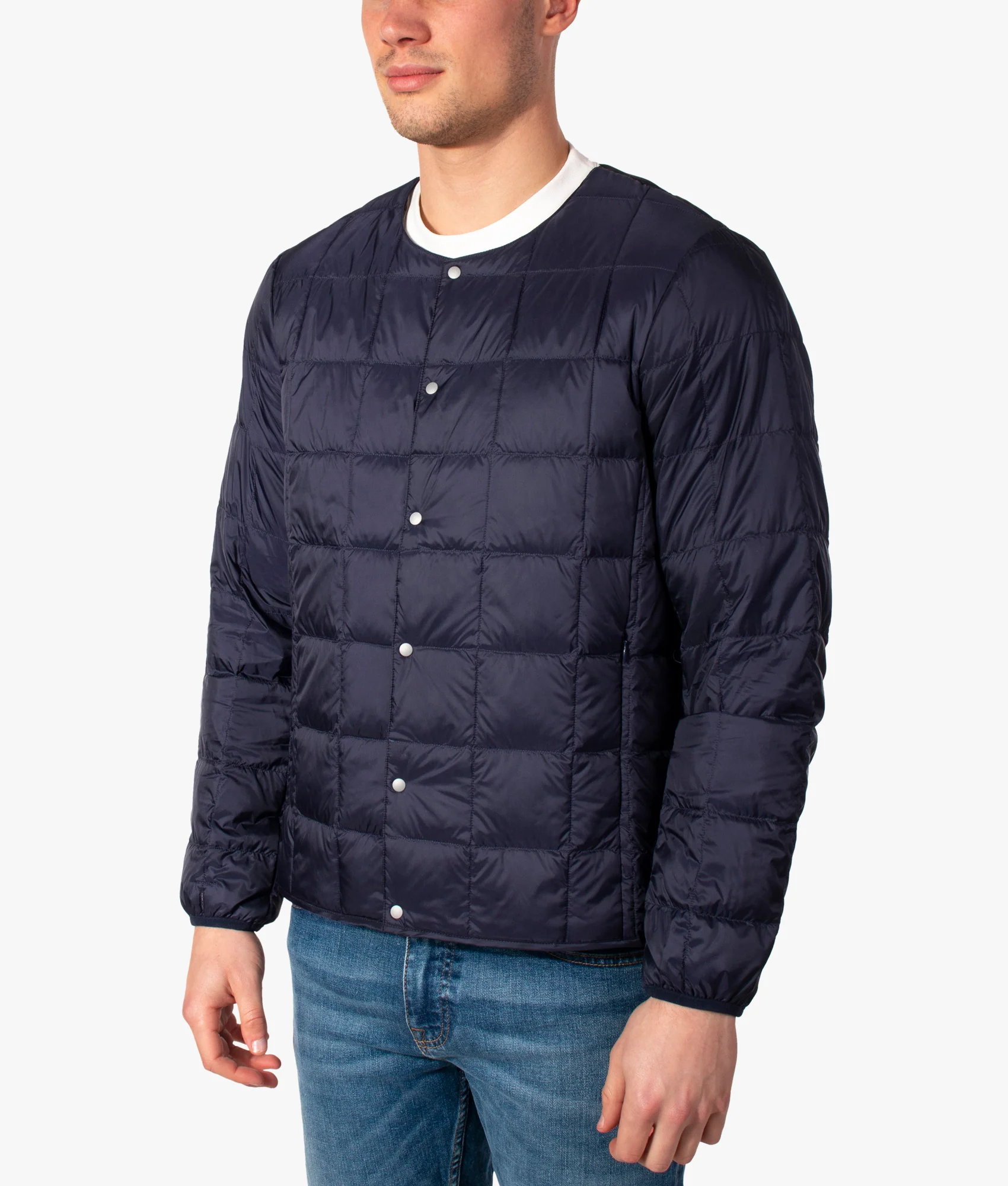 Crew Neck Button Down Inner Down Jacket - Image 5