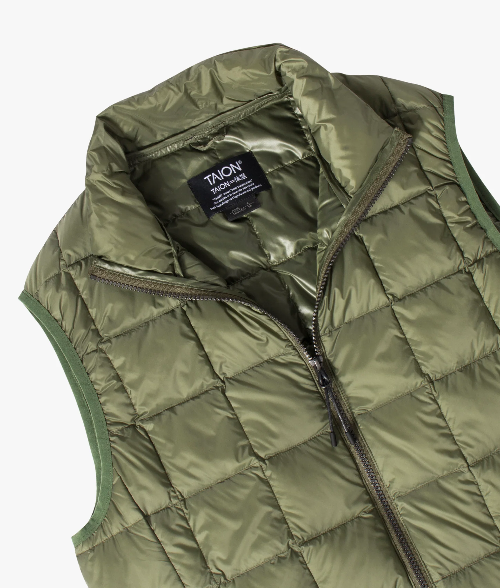 High Neck W-Zip Inner Down Gilet - Image 3